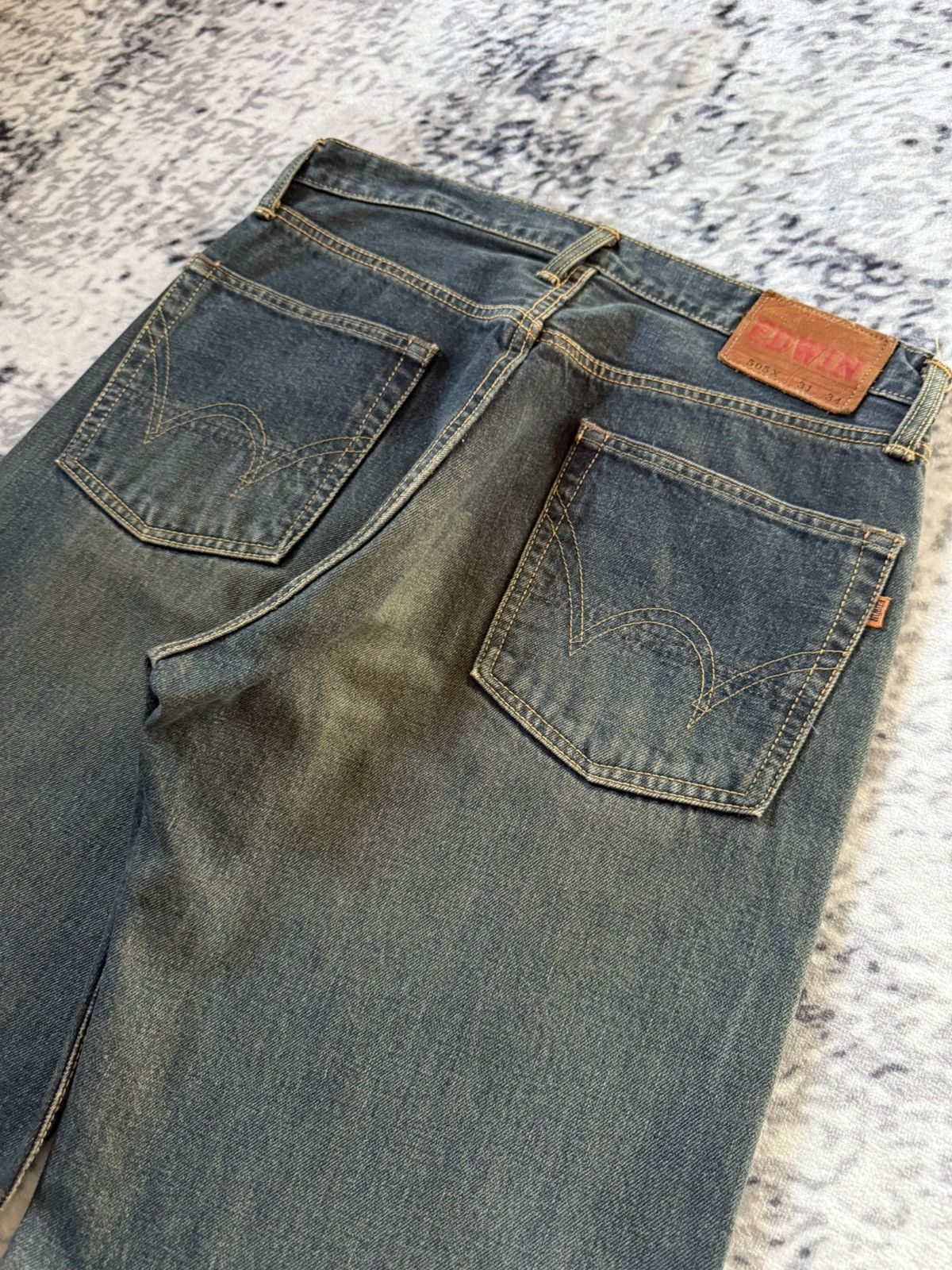 Edwin EDWIN 505 Type 1 OG Mud Wash Selvedge Loose Jeans Size US 30 / EU 46 - 15 Thumbnail