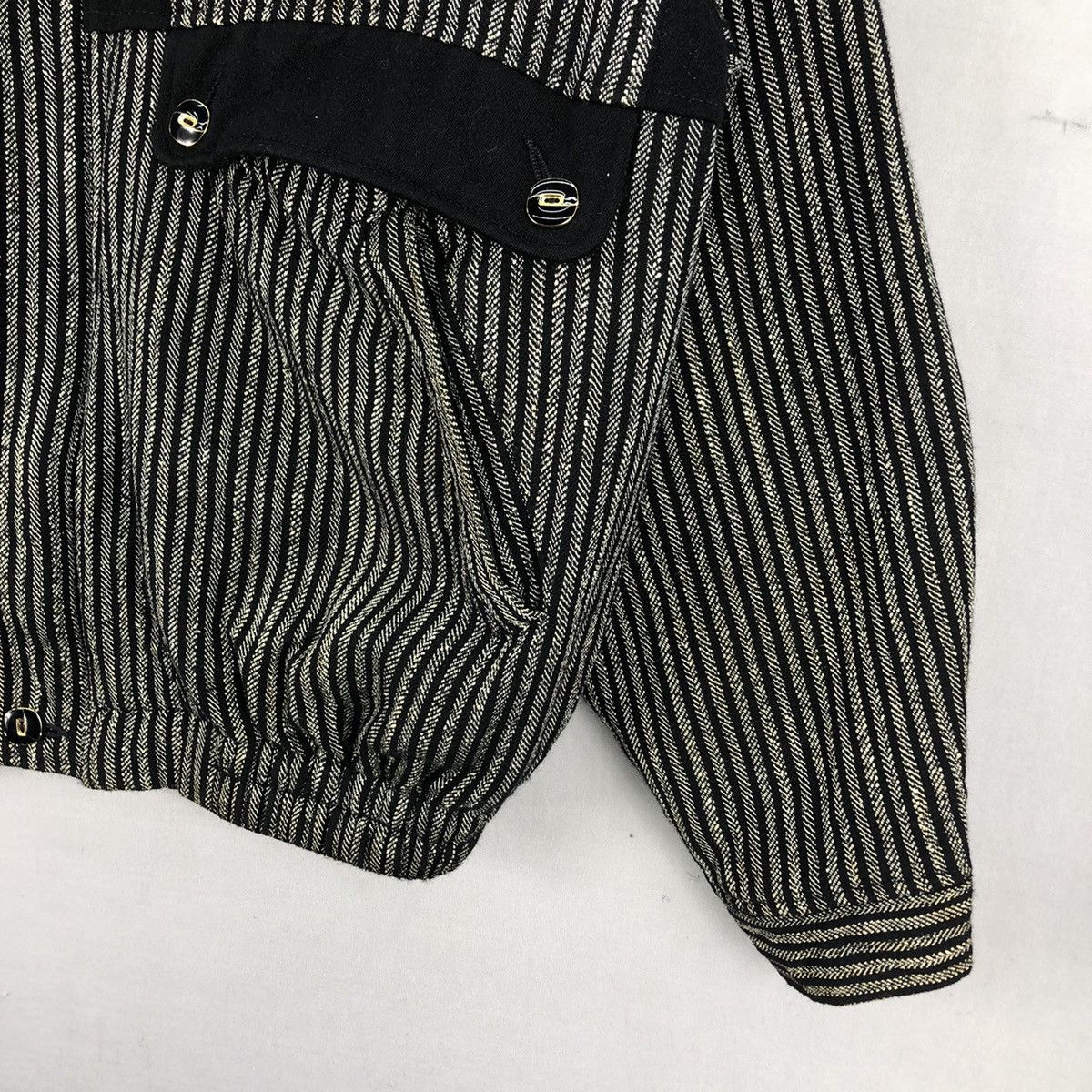 Japanese Brand Vintage 90’s Japanese Brand Stripes Zipper Jacket Size US L / EU 52-54 / 3 - 3 Thumbnail