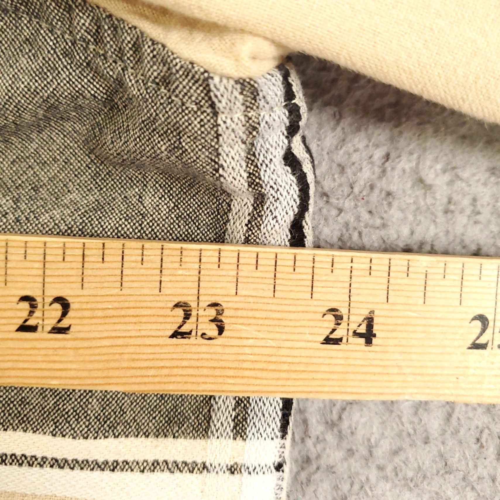 Lee Ms Lee Button Up Shirt 2X Cream Black Gray Grid Geometric Top Womens Blouse Size XXL / US 16-18 / IT 52-54 - 4 Thumbnail