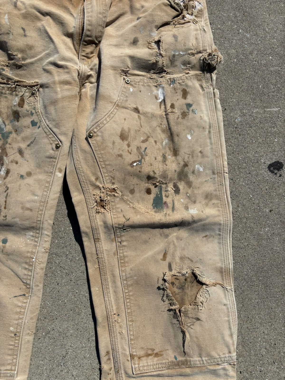 Carhartt Vtg Carhartt Double Knee Paint Splatter & Thrashed Pants Size US 32 / EU 48 - 5 Thumbnail