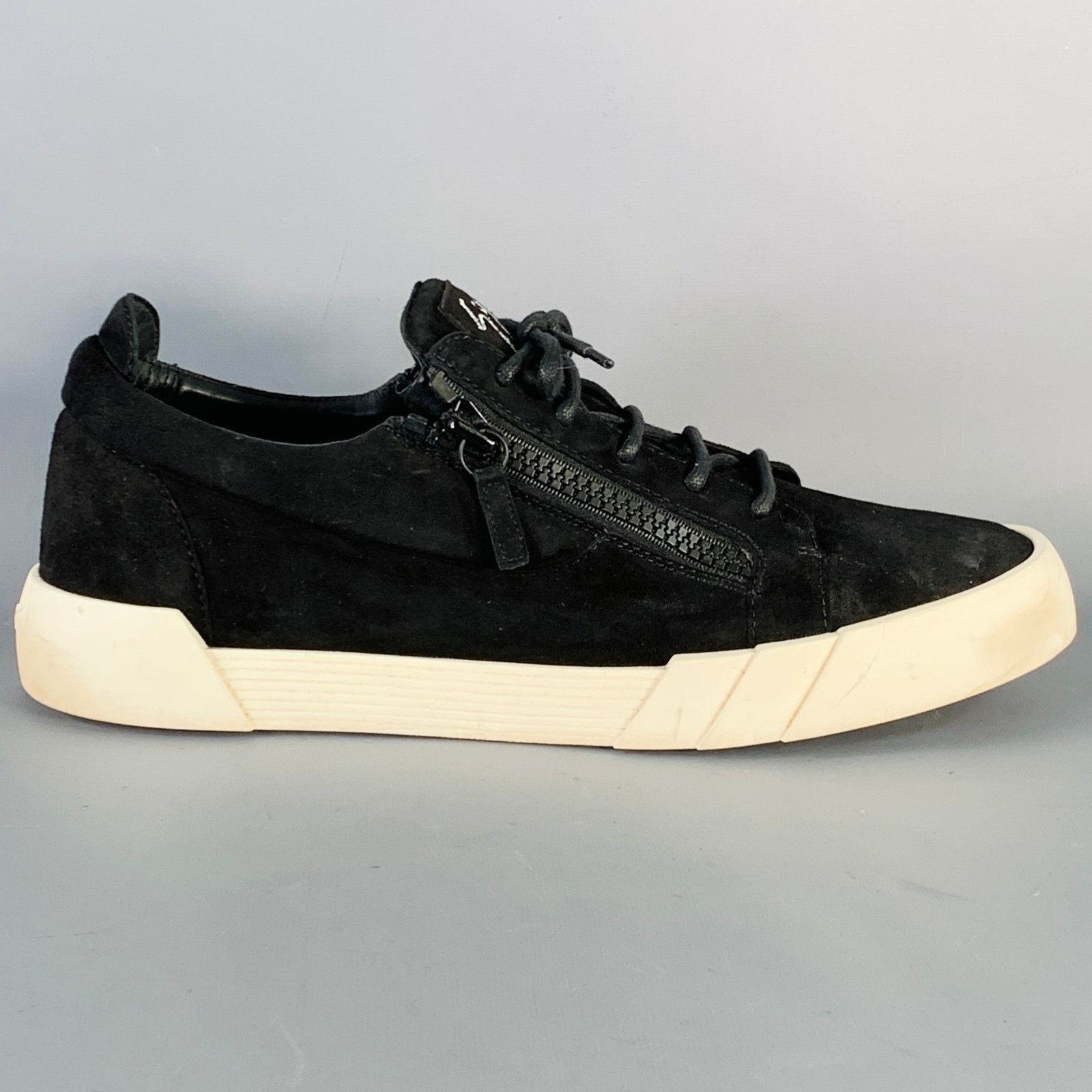 Giuseppe Zanotti GIUSEPPE ZANOTTI Size 12 Black Suede Double Zipper Sneakers Size US 12 / EU 45 - 2 Thumbnail