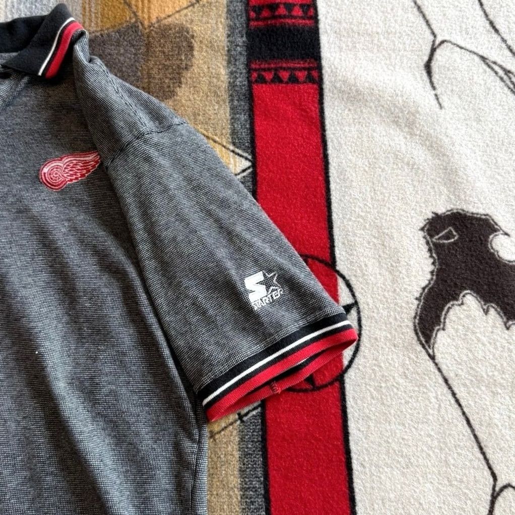 Starter VINTAGE Starter 90s Detroit Red Wings NHL Polo Shirt Large Mens Gray Size US L / EU 52-54 / 3 - 4 Thumbnail