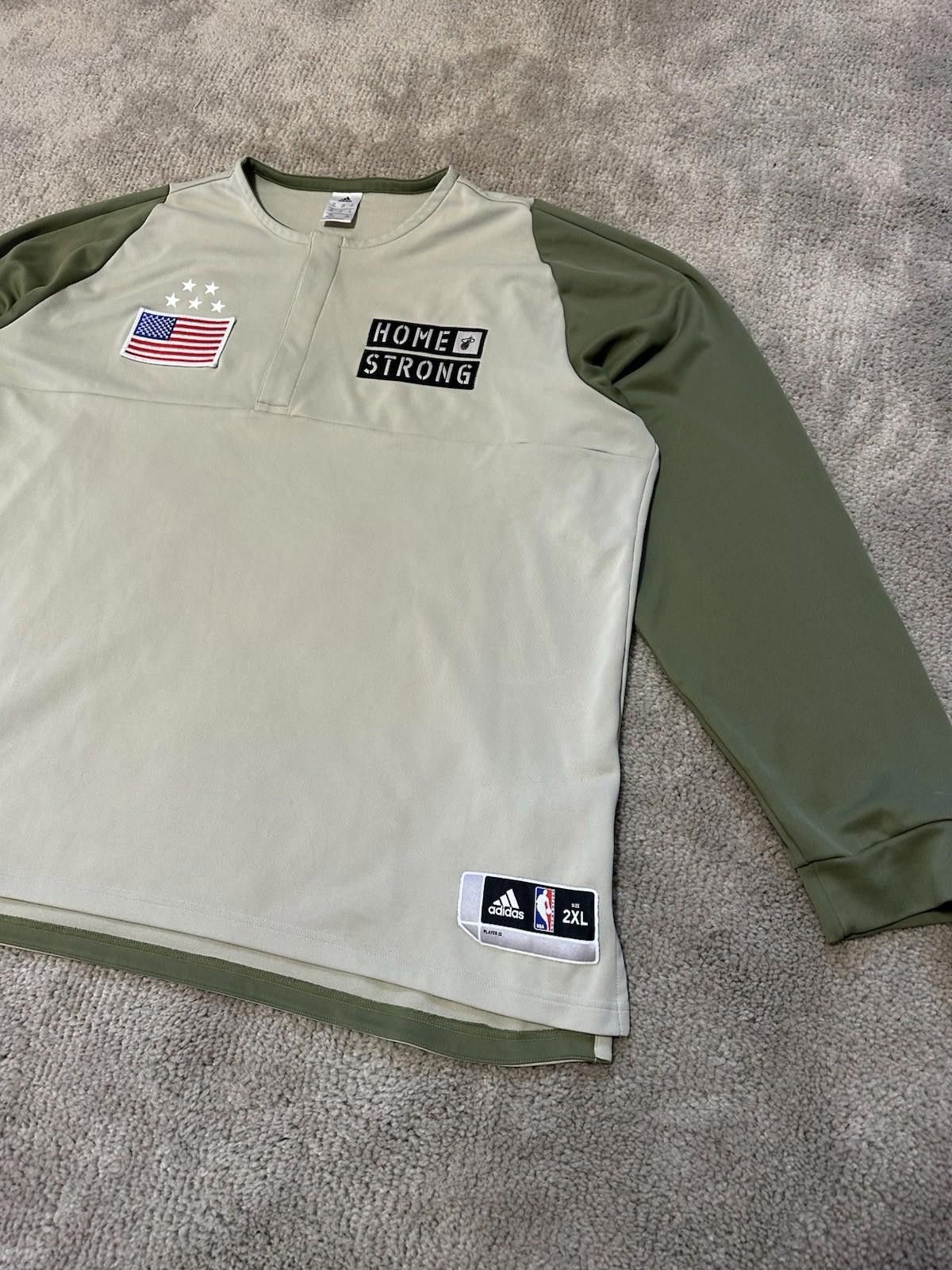 Adidas Adidas NBA Miami Heat Home Strong Military Training Shirt Size US XXL / EU 58 / 5 - 3 Thumbnail