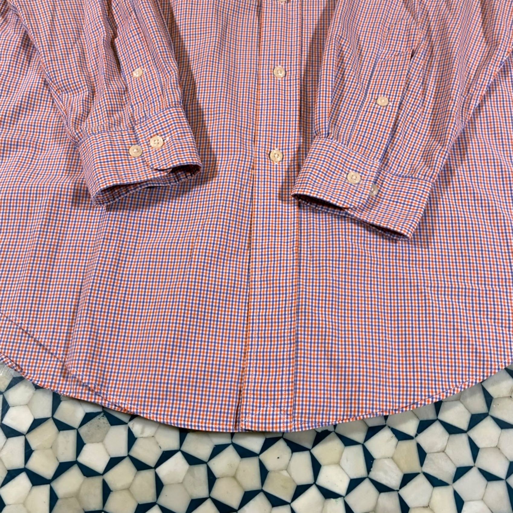 Ralph Lauren Ralph Lauren Yarmouth Gingham Button Down Shirt Men's L Orange Plaid Long Sleeve Size US L / EU 52-54 / 3 - 5 Thumbnail
