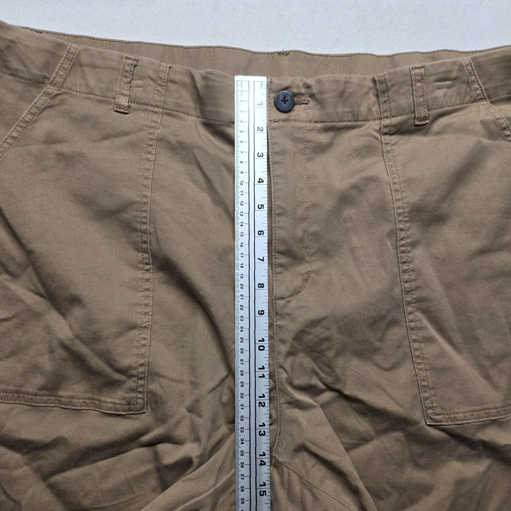 Vintage Terra & Sky Pants Capri Adult Women 24W Beige Cotton Spandex Skinny 22.5in Pockets High Rise 3" Raw Edge Capris Ladies Size 42" / US 20 - 6 Thumbnail