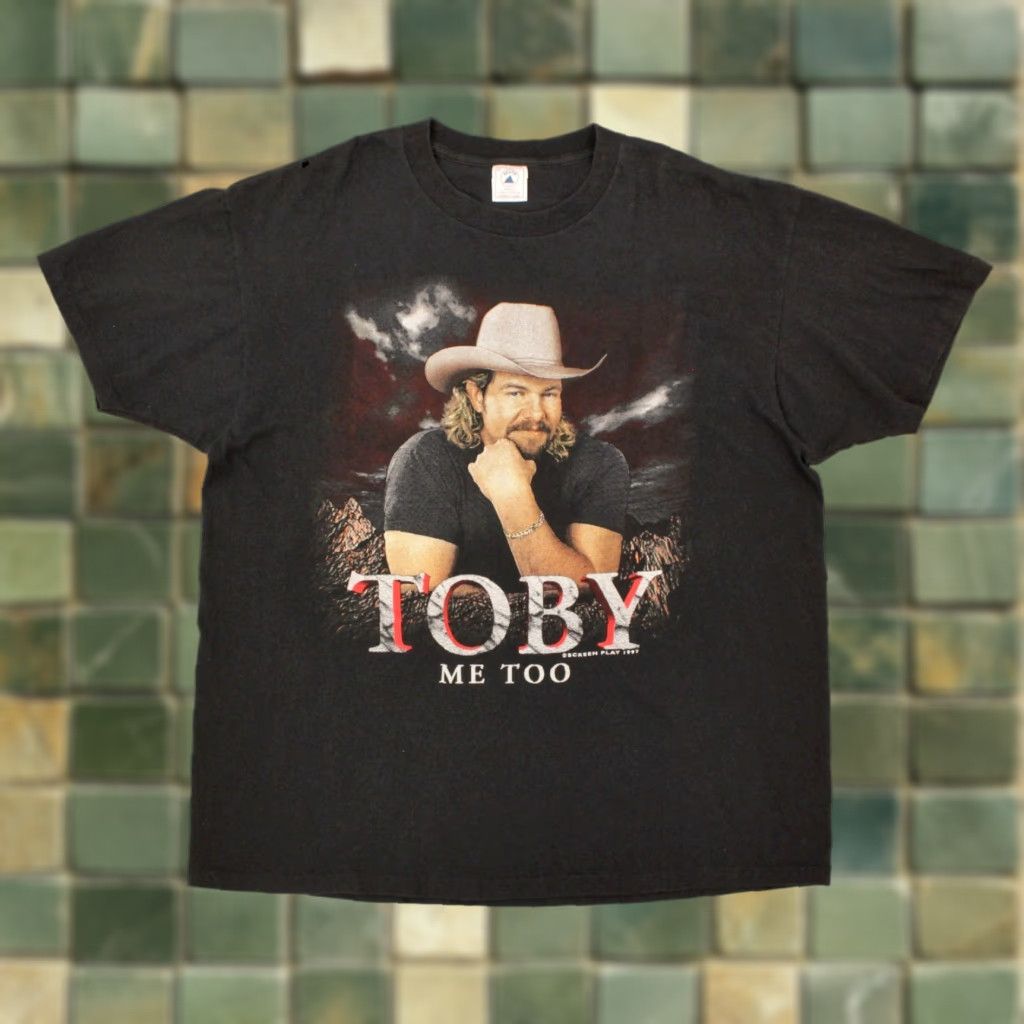 Delta VINTAGE Men’s 1990s Toby Keith Me 2 TShirt '97 XL Black 90s Country Graphic Tee Mens Size US XL / EU 56 / 4 - 1 Thumbnail
