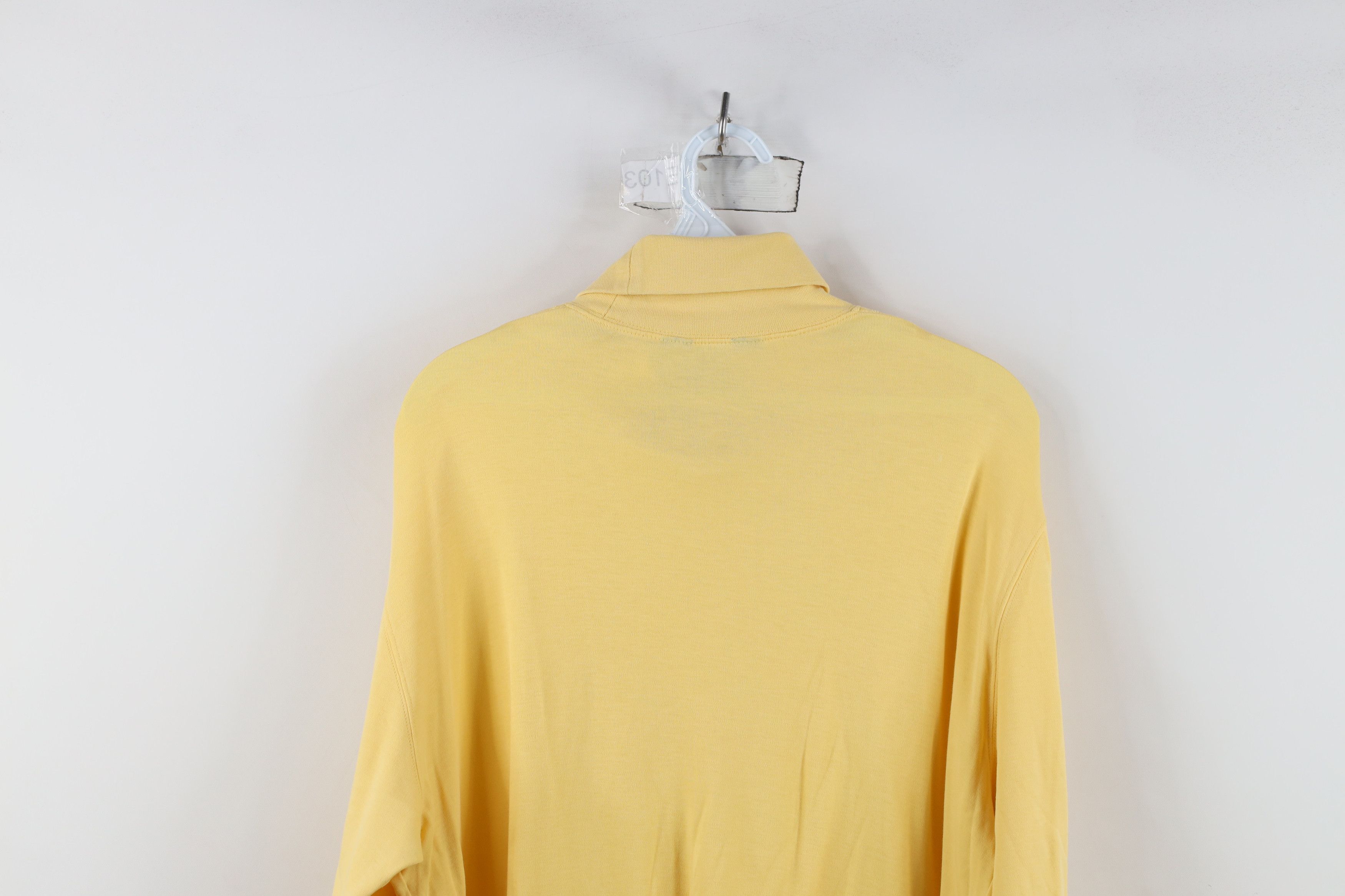 Brooks Brothers Vintage 90s Brook Brothers Turtleneck T-Shirt Yellow Cotton Size US L / EU 52-54 / 3 - 14 Thumbnail