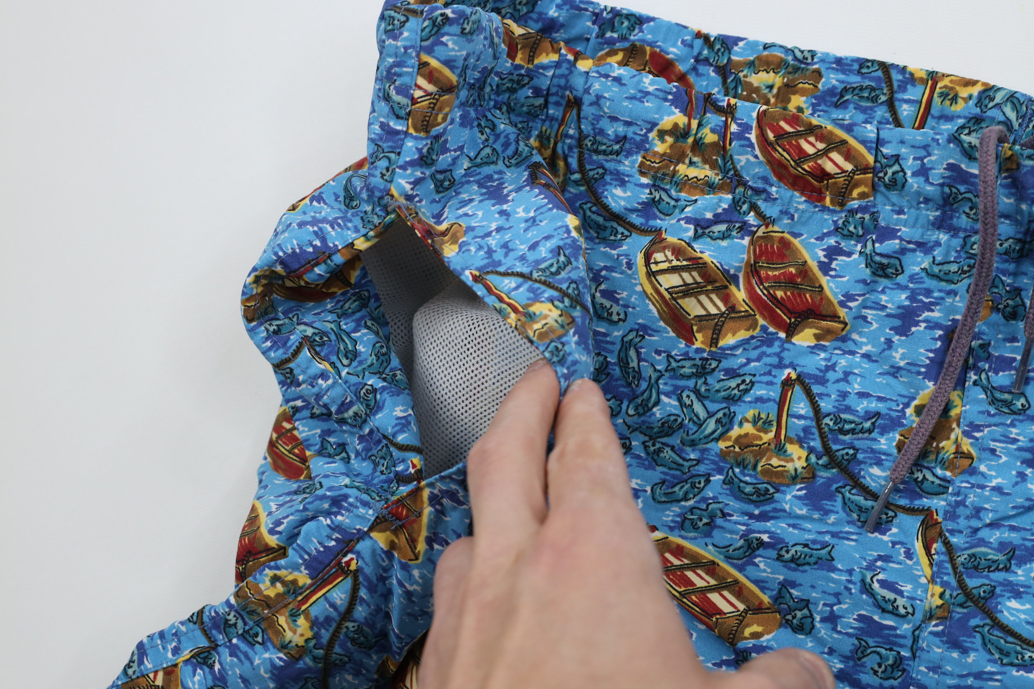 Lands' End Vintage 90s Lands End Over Print Lined Shorts Swim Trunks Size US 38 / EU 54 - 5 Thumbnail