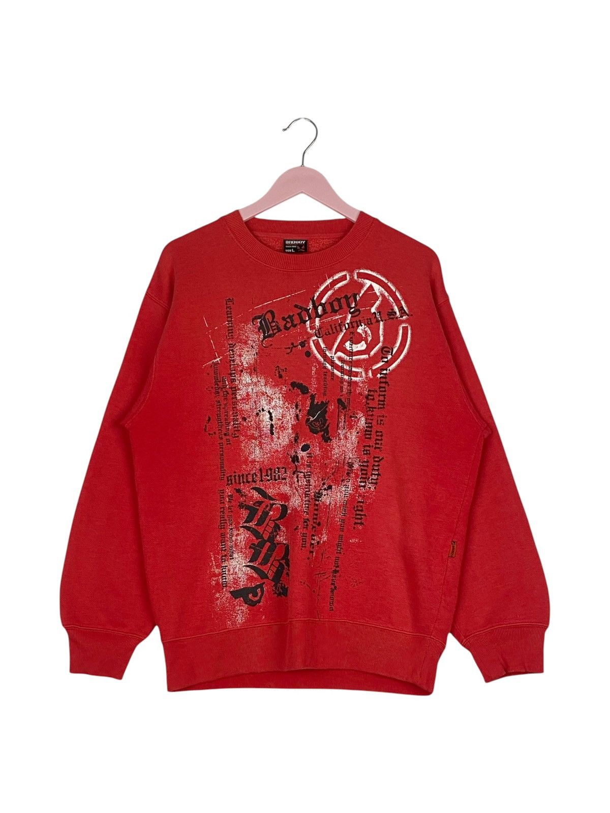 Designer × Vintage Vintage Bad Boy California Printed Crewneck Sweatshirt Red Size US L / EU 52-54 / 3 - 1 Thumbnail