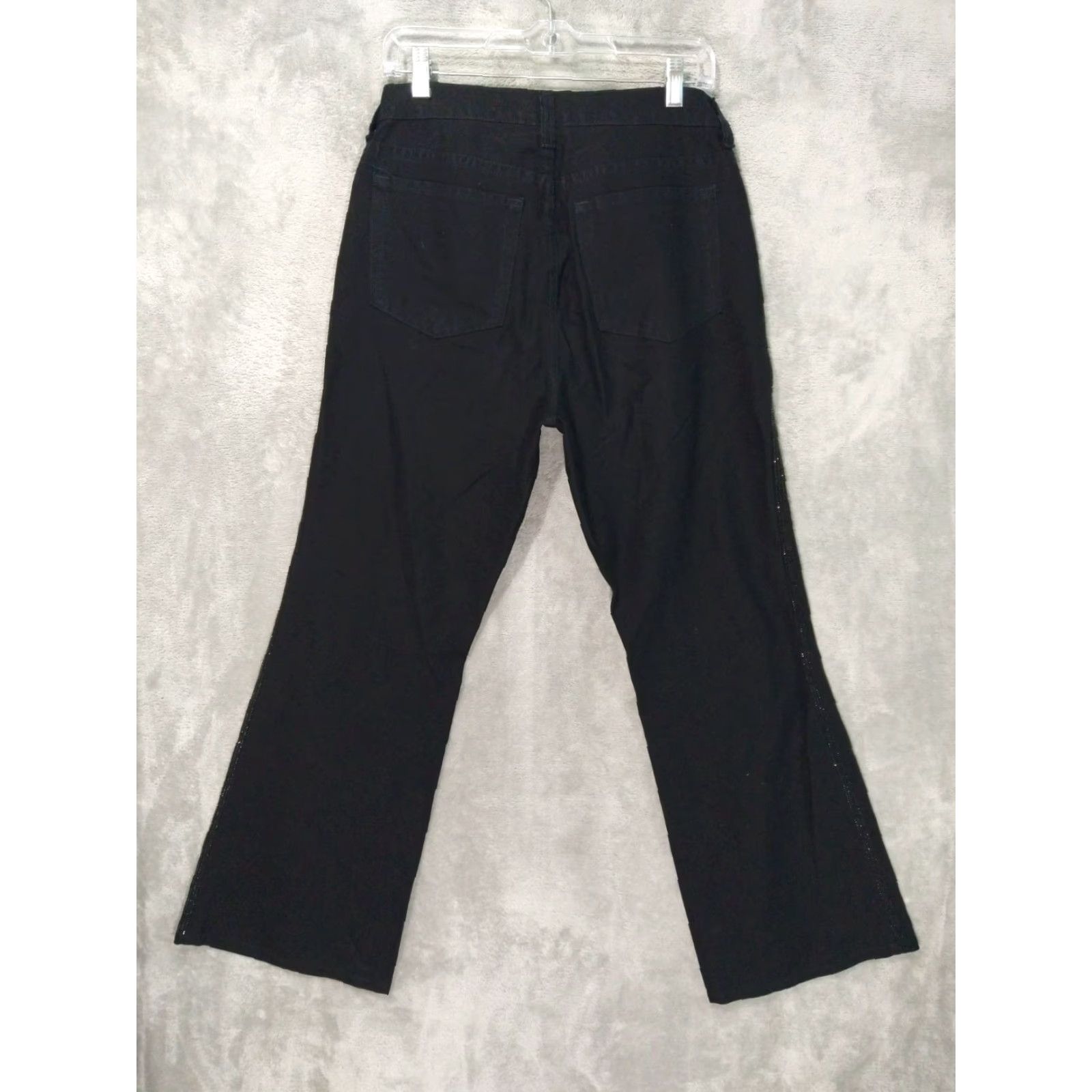 NYDJ NYDJ Jeans Womens 8 Petite Black Denim Curvy Flare High Rise Stretch Front 5-Pocket Design Size 30" / US 8 / IT 44 - 2 Thumbnail