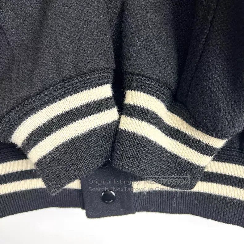 Saint Laurent Paris Saint Laurent Paris Black Leather Trimmed Striped Single-b Size US L / EU 52-54 / 3 - 5 Thumbnail