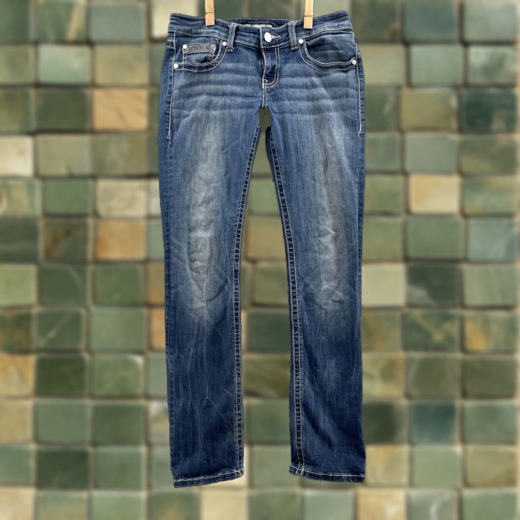 Vintage BKE Stella Jeans Women 30x30 Buckle Jeans Western Cowgirl Y2k 90s 5-Pocket Embroidered Denim Blue Stretch Jeans Womens Size 36" / US 14 / IT 50 - 1 Thumbnail