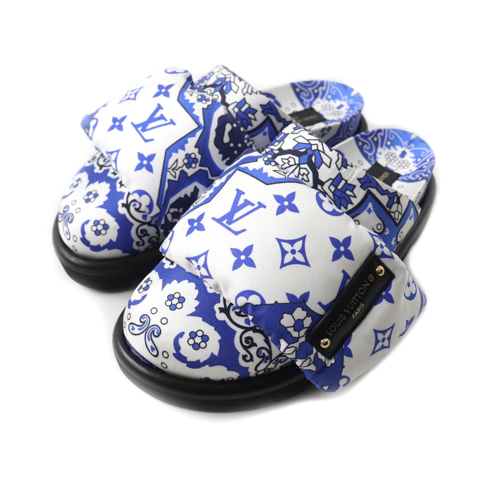 Louis Vuitton Louis Vuitton Pillow Comfort Flat Sandals Monogram Sandals Canvas Shoes 1Aam50 in Blue, Women's