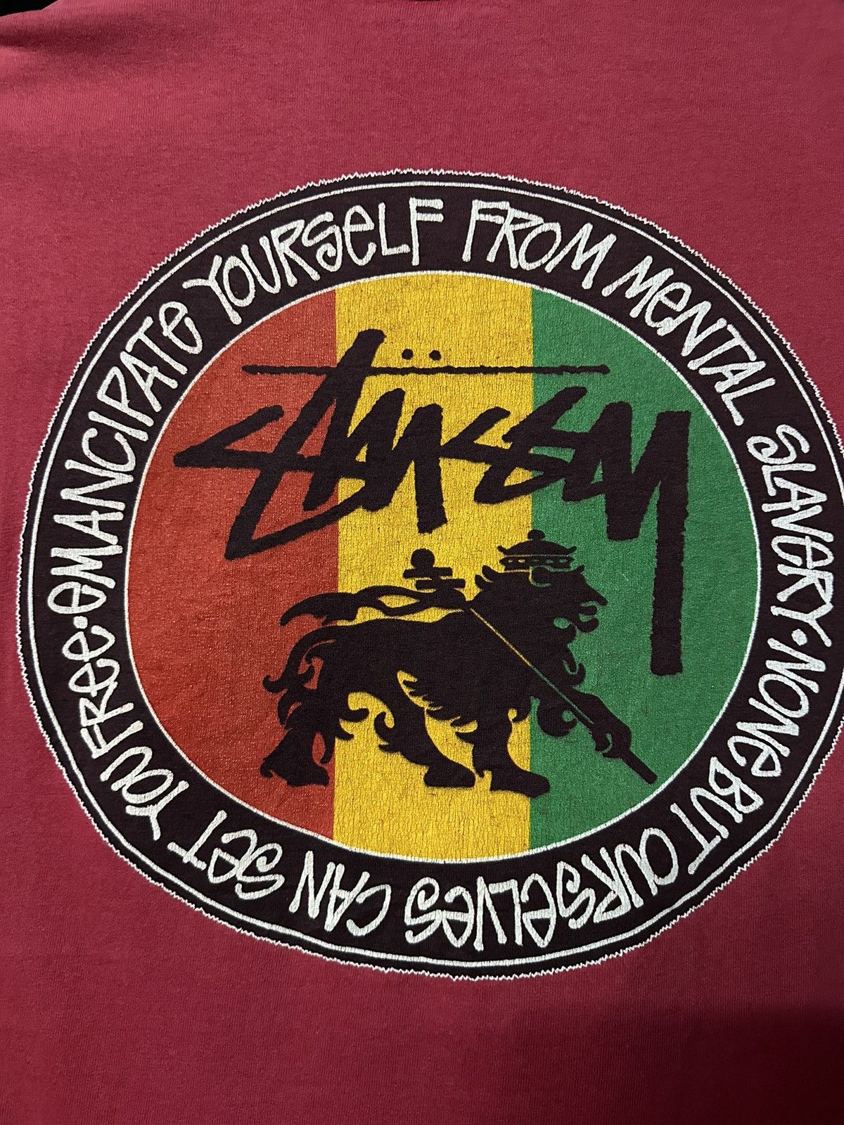 Stussy Vintage 80s Stussy Rasta Feelin Irie Faded Tee Size US L / EU 52-54 / 3 - 3 Thumbnail