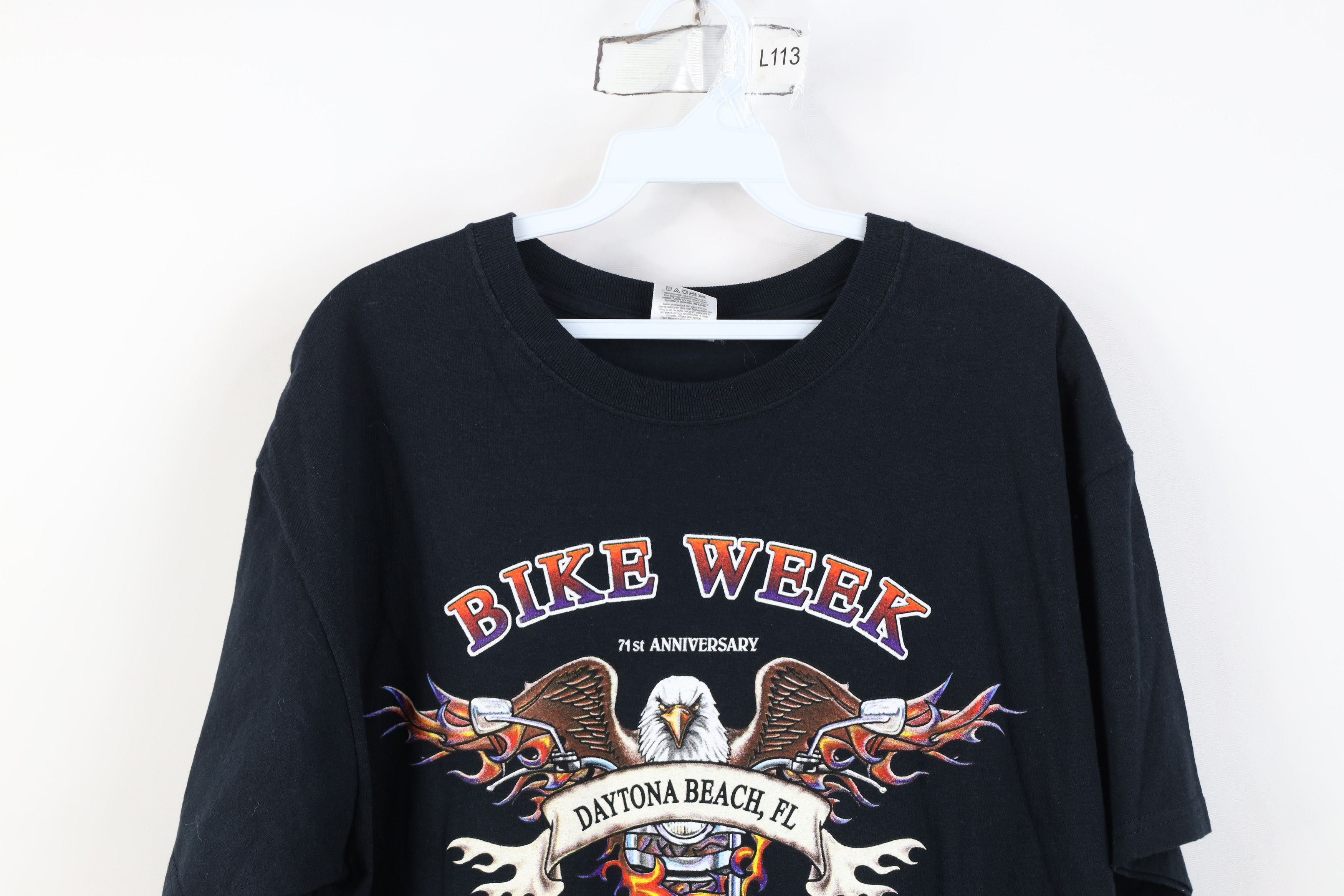Vintage Vintage Y2K 2012 Daytona Bike Week Eagle Fire Flames T-Shirt Size US L / EU 52-54 / 3 - 2 Thumbnail