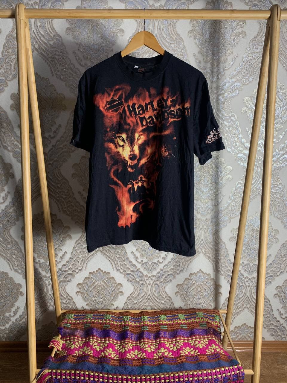 Harley Davidson × Vintage VERY RARE HARLEY DAVIDSON WOLF DOUBLE EMBLEM MOTO BIKE Y2K Size US XL / EU 56 / 4 - 1 Thumbnail