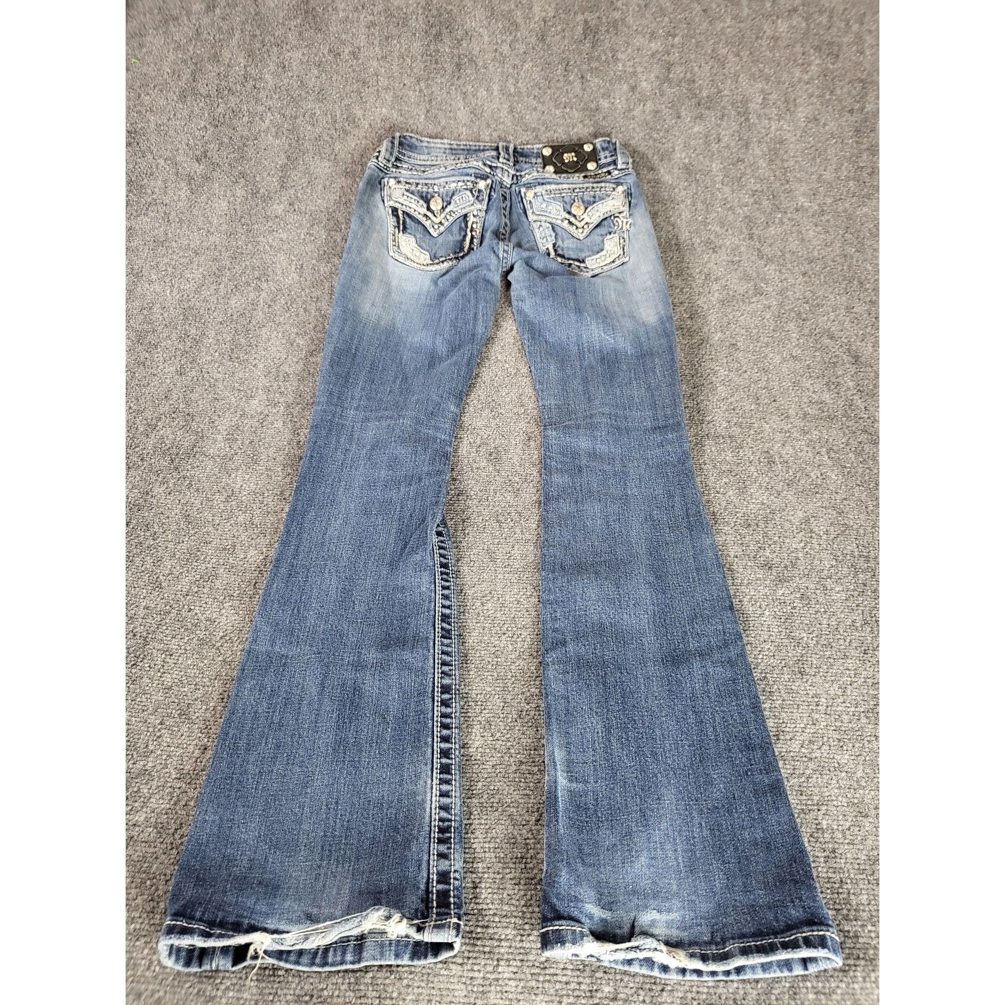 Miss Me Miss Me Signature Boot Jeans Women Sz 26 Rhinestone Blue Den Size 26" / US 2 / IT 38 - 7 Thumbnail
