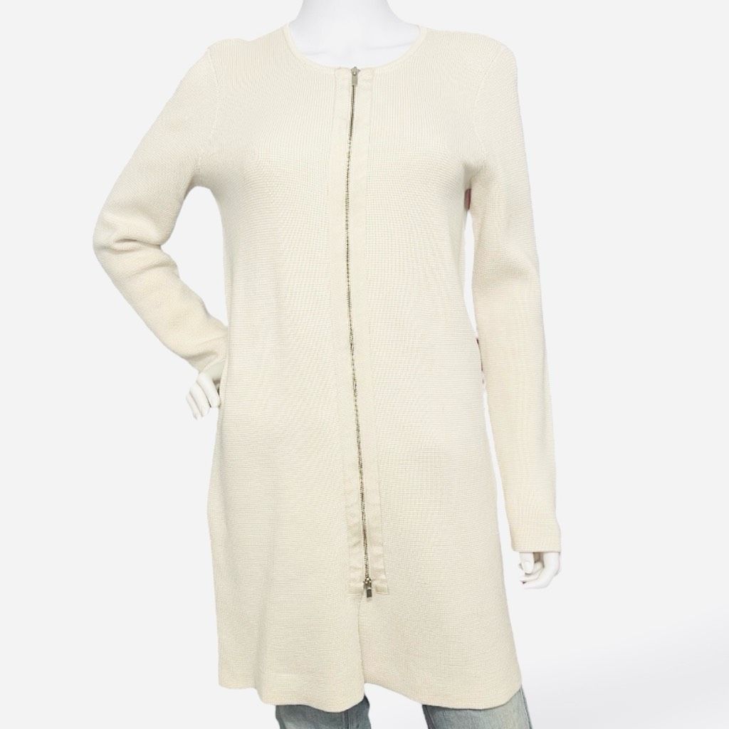 Other Talbots Open Face Ivory Cream Thick Cotton Rayon Long Sweate Size S / US 4 / IT 40 - 11 Thumbnail
