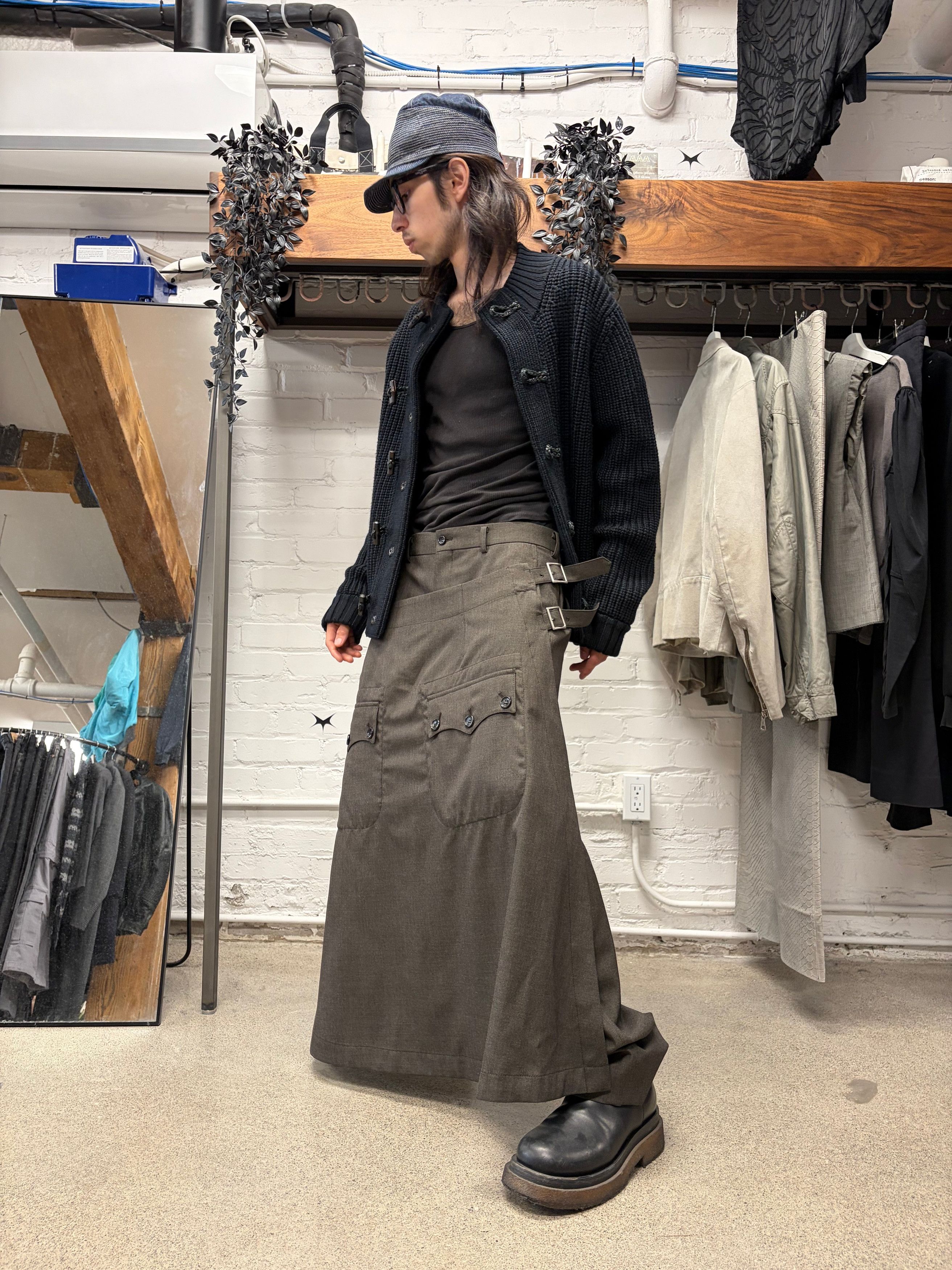 Comme des Garcons SS2025 Comme Des Garçons Homme Plus Skirted Layer Wool Wide Leg Trousers Size US 34 / EU 50 - 7 Thumbnail