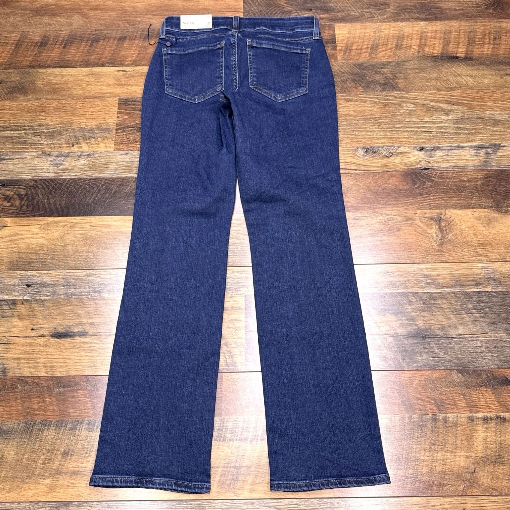 NYDJ NYDJ Marilyn Straight Jeans 0P Petite Mid Rise Stretch Denim Button Logo 5-Pocket Blue Jeans Mens Womens Girls Boys Size 25" / US 0 / IT 36 - 3 Thumbnail