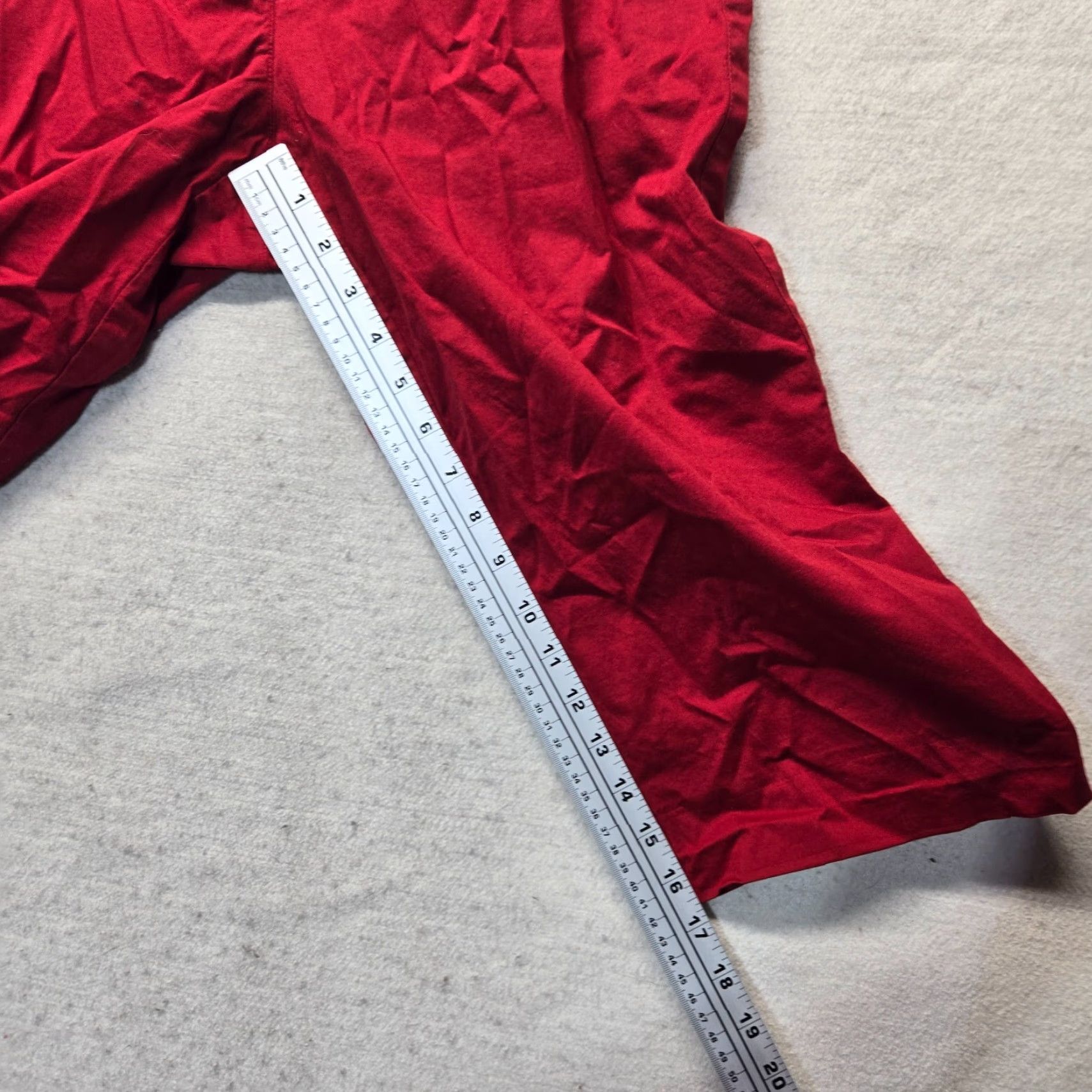 Liz Claiborne Liz Claiborne Pants Capri Red Petite 10P Women's Cropped Inseam 22" Mid Rise Slant Pocket Cotton Blend Casual Capris Womens Size 32" / US 10 / IT 46 - 7 Thumbnail