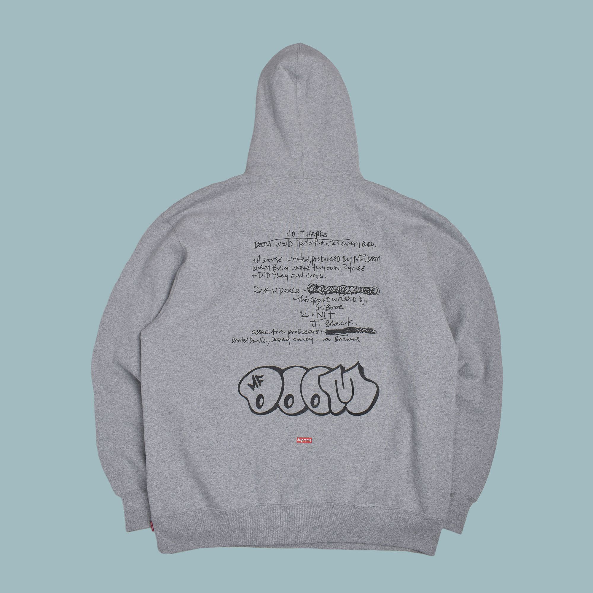 MF Doom × Supreme *BNWOT* SUPREME x MF DOOM Grey Hoodie FW23 Size XL Size US XL / EU 56 / 4 - 2 Thumbnail