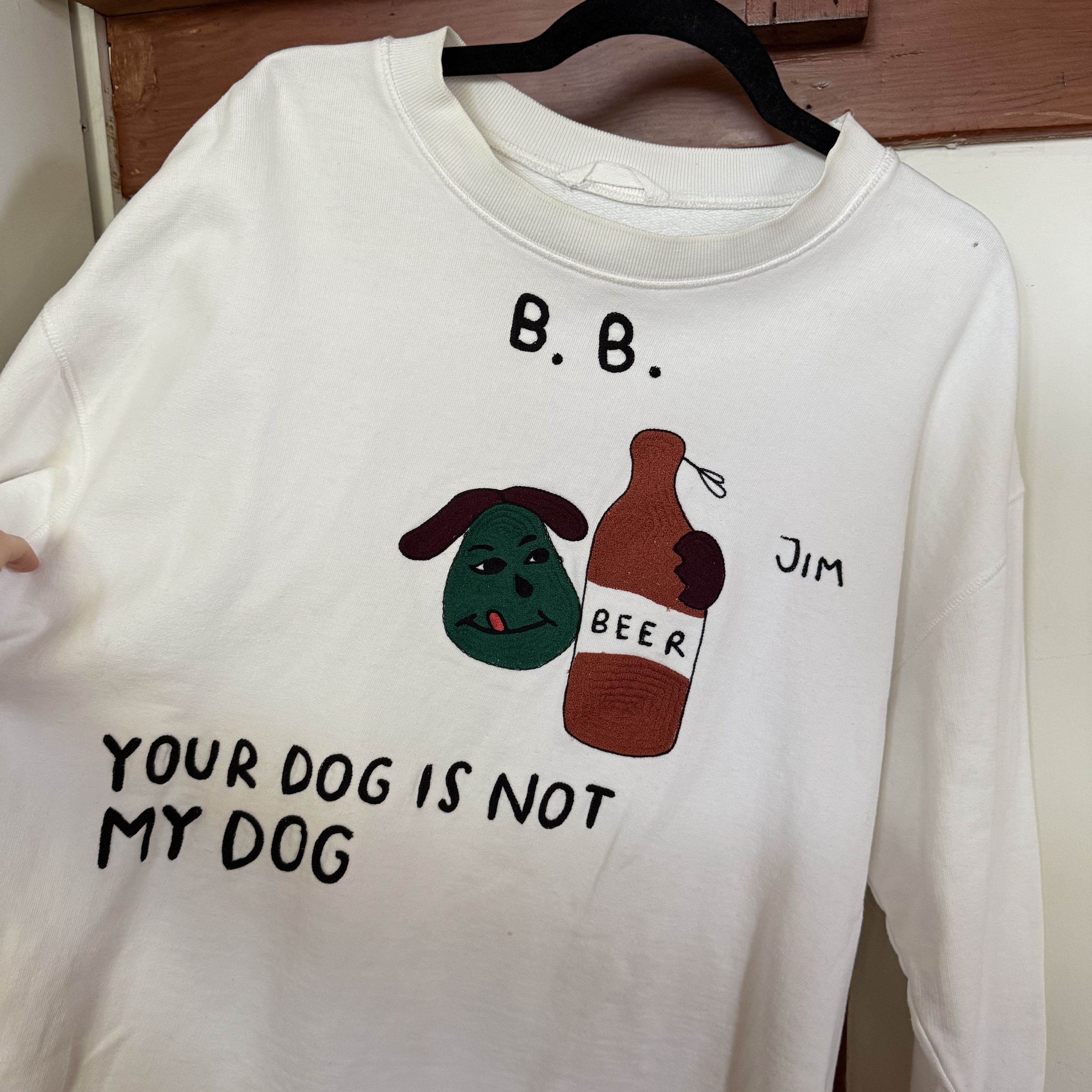 Bode Bode Your Dog Is Not My Dog Crewneck Sweater Size US M / EU 48-50 / 2 - 2 Thumbnail