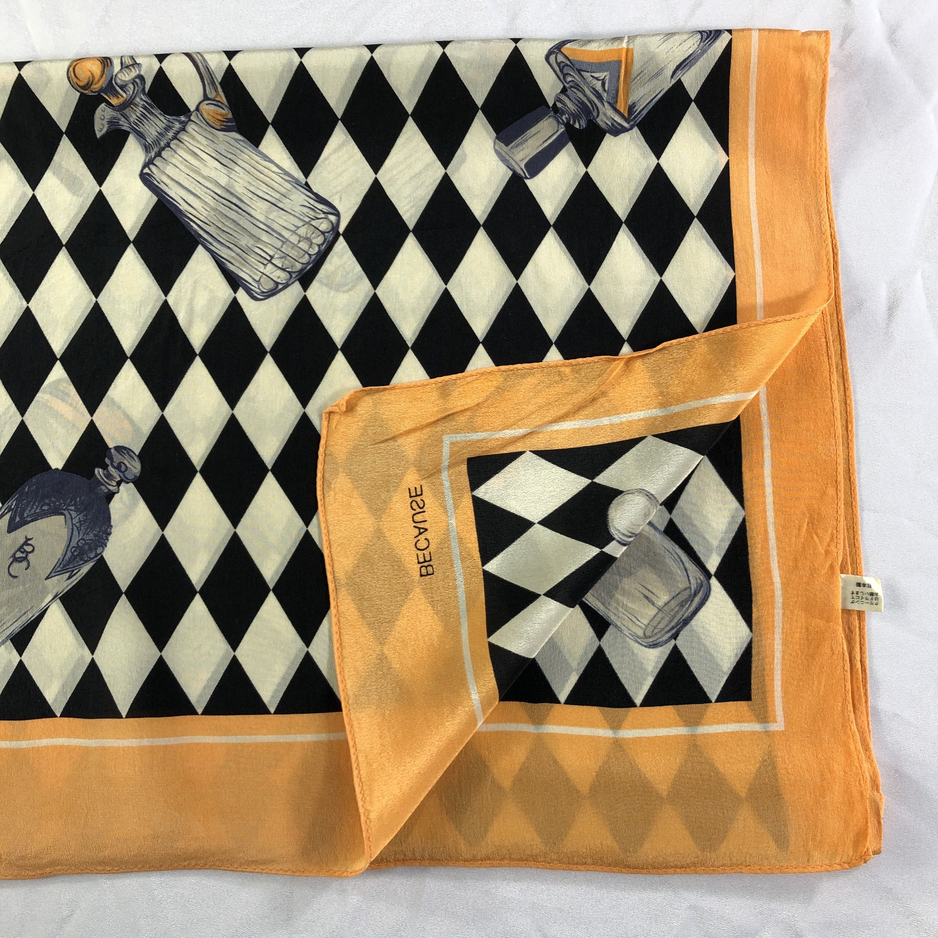 Vintage Vintage Because Silk Scarf Size ONE SIZE - 4 Thumbnail