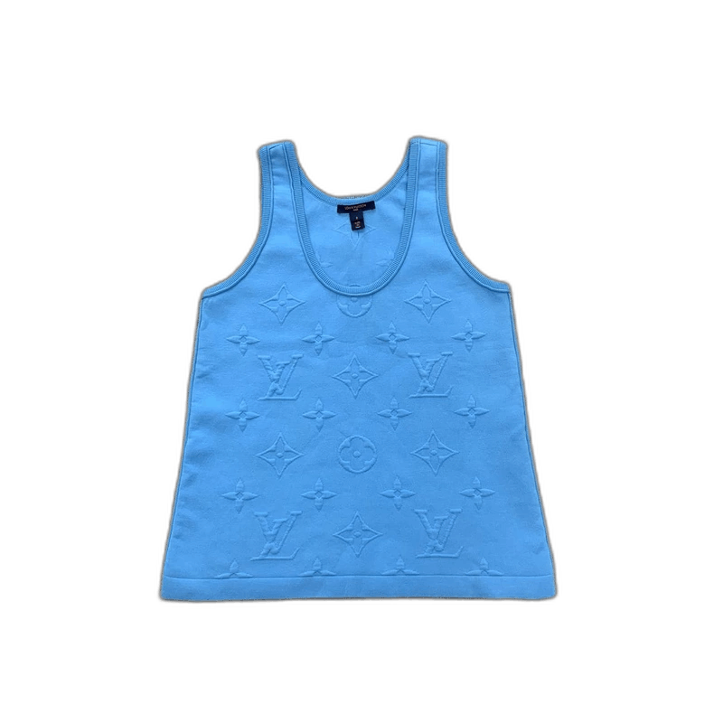 Louis Vuitton Blue Monogram Print Tank Top -2505 Size S / US 4 / IT 40 - 1 Thumbnail