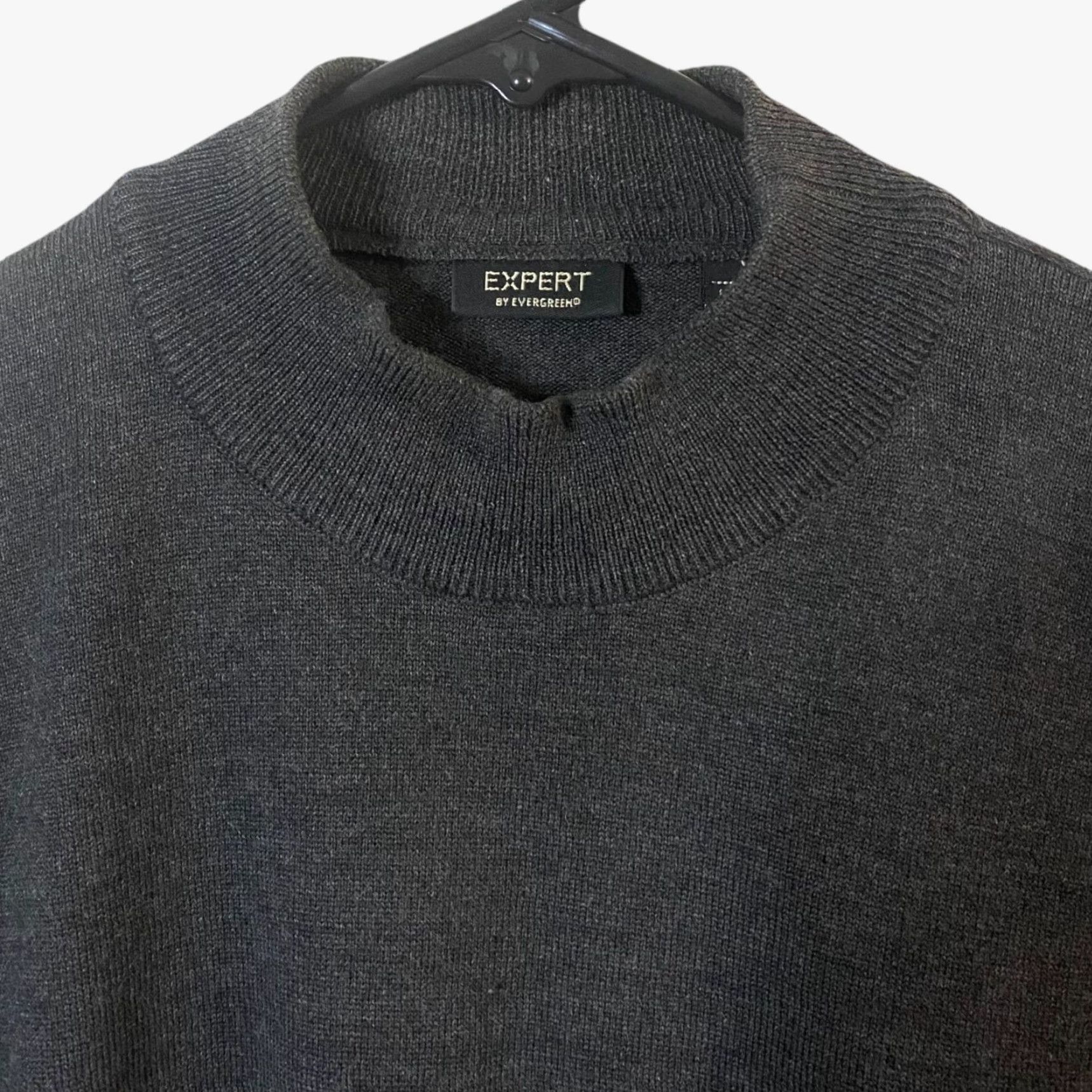 Evergreen VINTAGE Evergreen Merino Wool Sweater Gray XL Lightweight Mock Neck Pullover Mens Size US XL / EU 56 / 4 - 5 Thumbnail