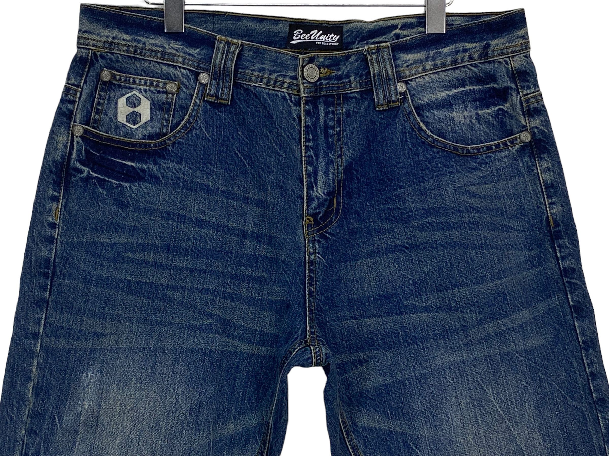 Japanese Brand Bee Unity Denim Baggy Jeans Hip Hop Jeans Size US 36 / EU 52 - 3 Thumbnail