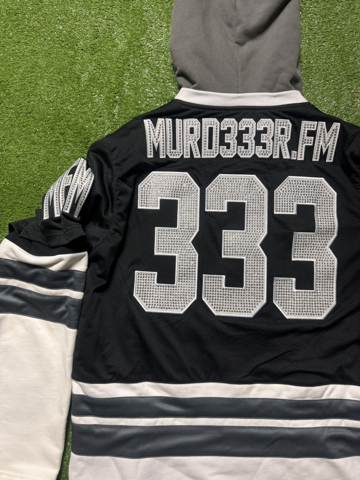 murd333r.fm MURD333R FM LA IC333 Hooded Hockey Jersey Sweatshirt Size US L / EU 52-54 / 3 - 6 Thumbnail