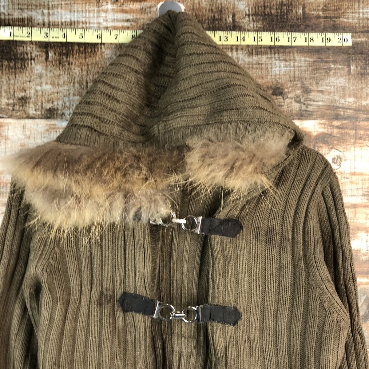 Homespun Knitwear × Japanese Brand Mish Mash japan Brown fur hoodie Knitwear #A2401 Size M / US 6-8 / IT 42-44 - 4 Thumbnail