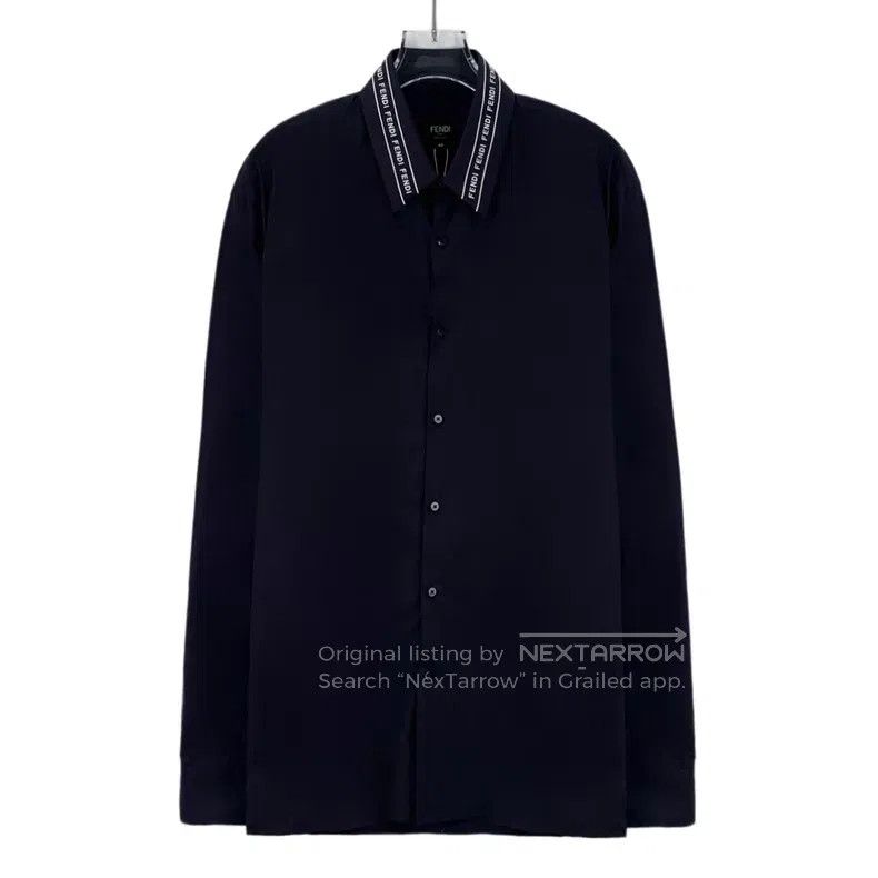 Fendi Fendi size 40 Black logo letter collar cotton single-breast Size US XXS / EU 40 - 1 Thumbnail