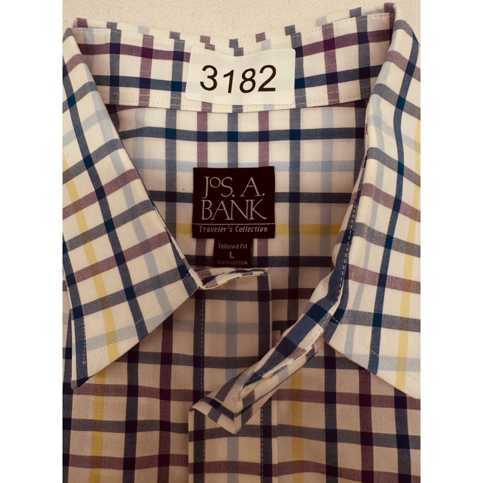 Jos. A. Bank JOS A BANK Long Sleeve Button Up Shirt Mens Large Checked Travelers Collection Multicolor Size US L / EU 52-54 / 3 - 2 Thumbnail