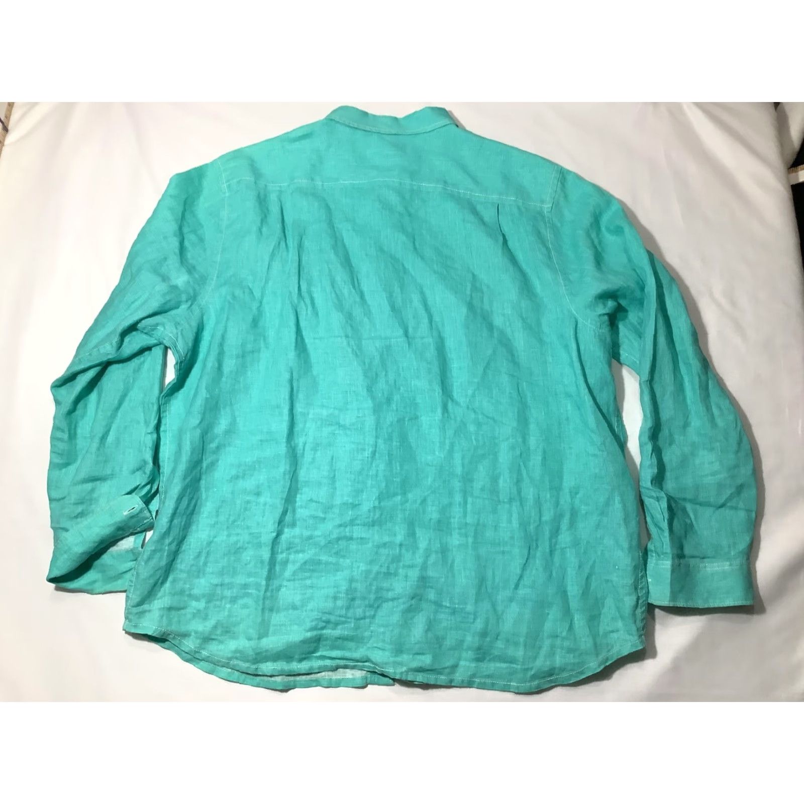 Tommy Bahama Tommy Bahama Shirt Mens 2XL Teal Linen Button Front Long Sleeve Beach Casual Shirt Men Size US XXL / EU 58 / 5 - 6 Thumbnail