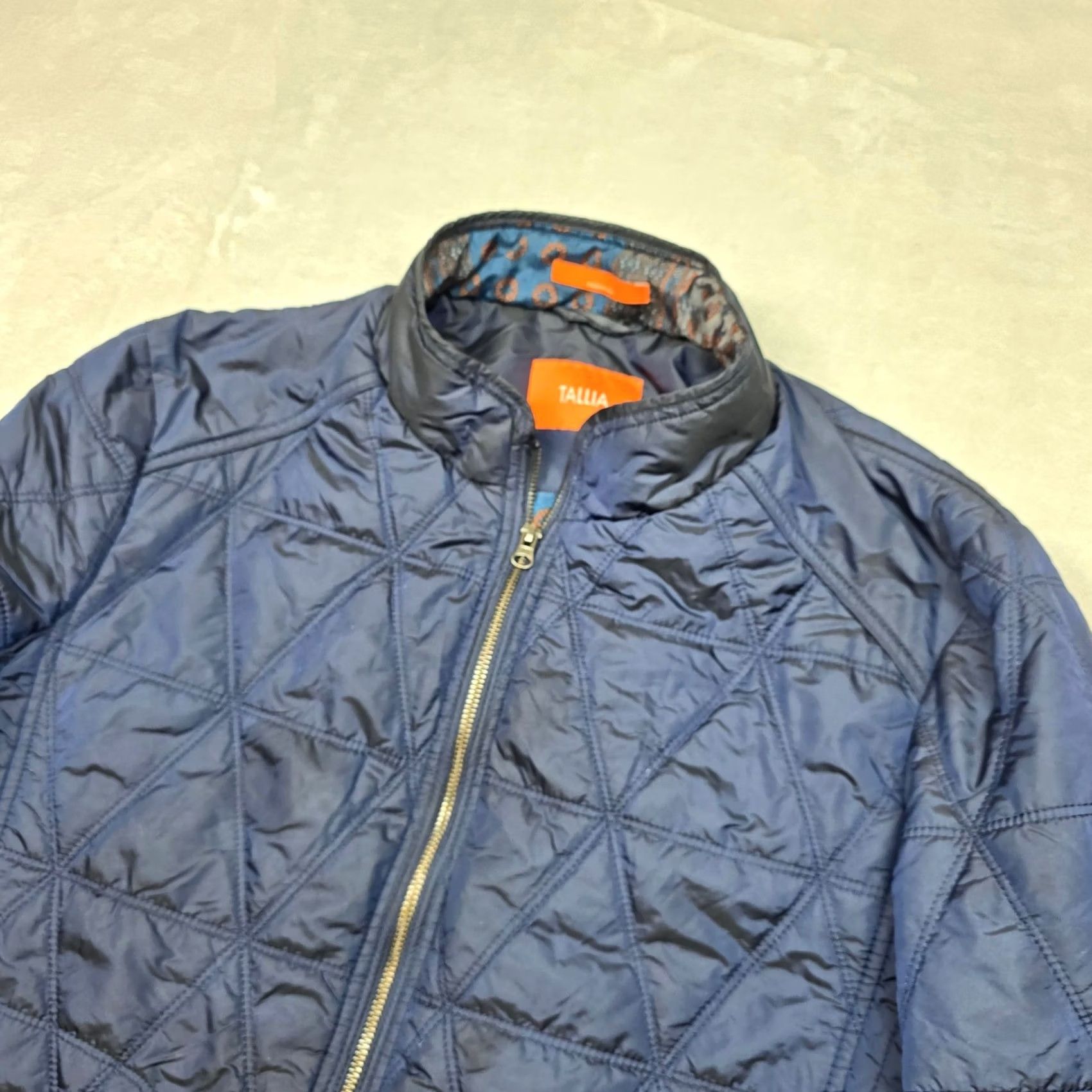 Tallia TALLIA Quilted Jacket Mens Large Navy Blue Zip Lightweight Nylon Size US L / EU 52-54 / 3 - 4 Thumbnail