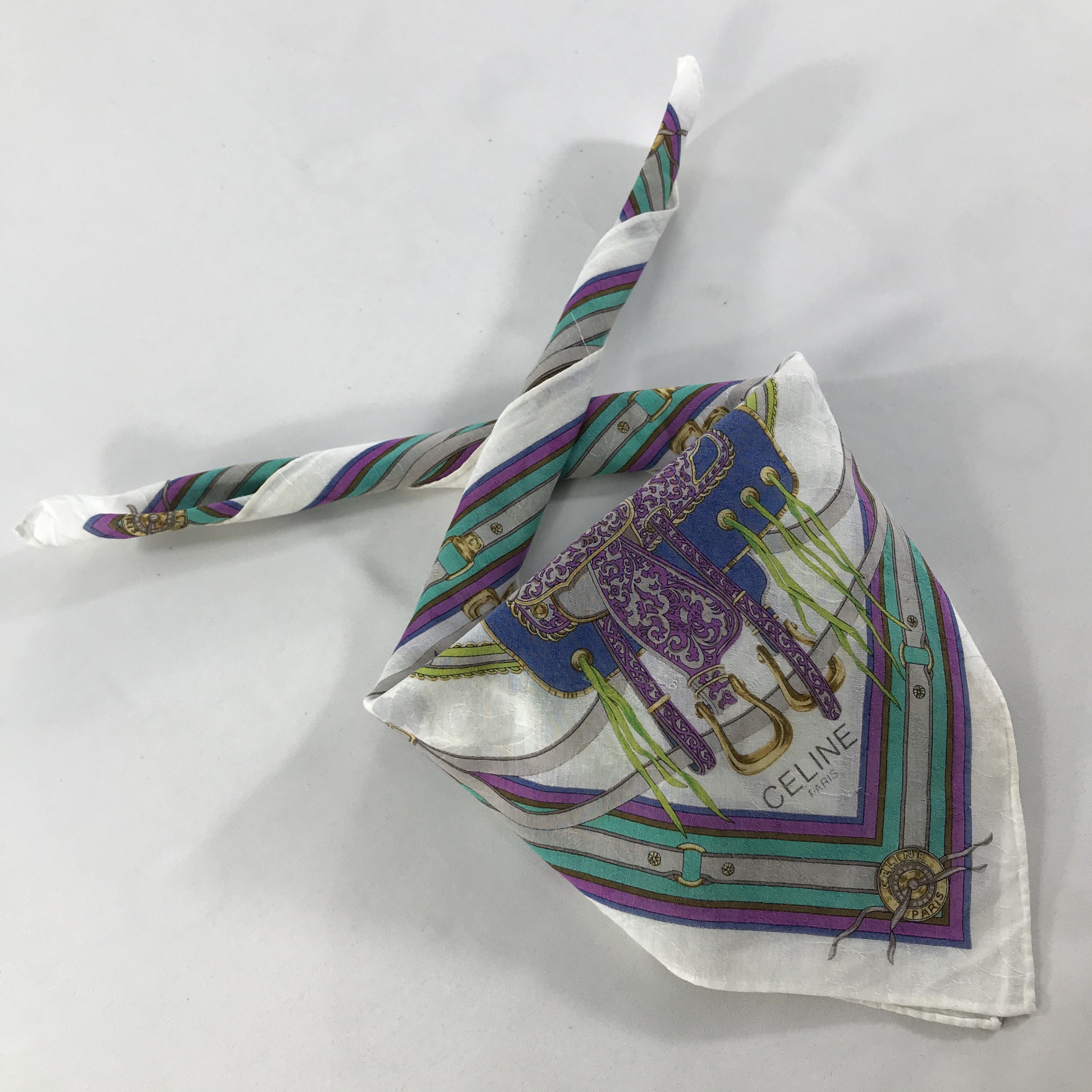 Celine × Vintage Celine Bandana / Handkerchief / Neckerchief - S1874 Size ONE SIZE - 7 Thumbnail