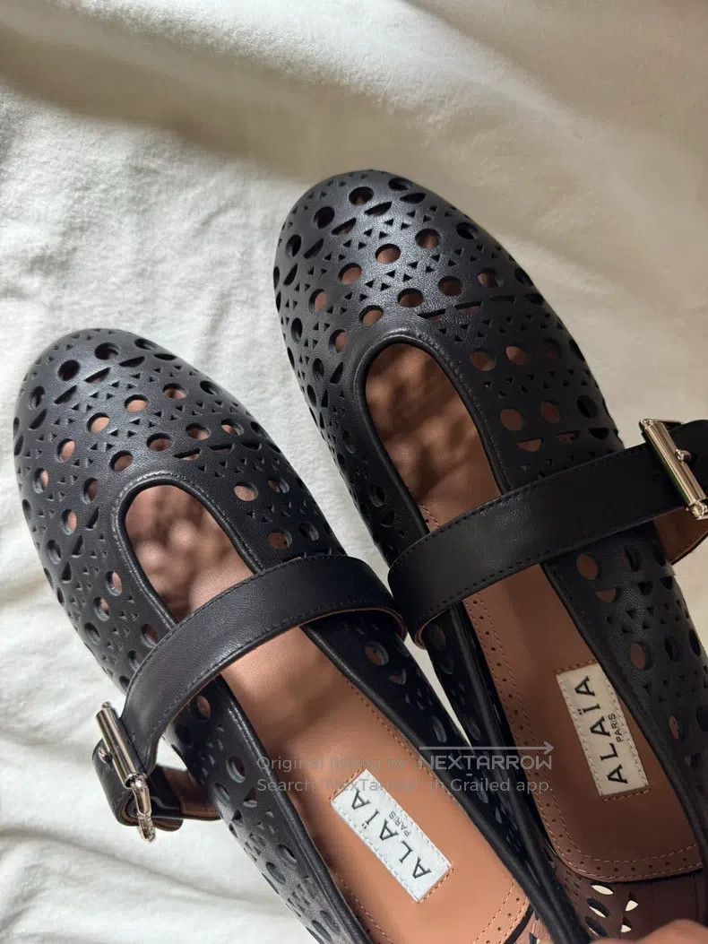 Alaia Alaia Women's round-toe hollow-out leather flat ballet sho Size US 6.5 / IT 36.5 - 2 Thumbnail