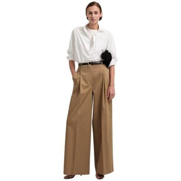 G. Label by goop G. Gwyn by Goop Marlow Trouser Camel Tan Brown Wide Leg Size 27" / US 4 / IT 40 - 2 Thumbnail