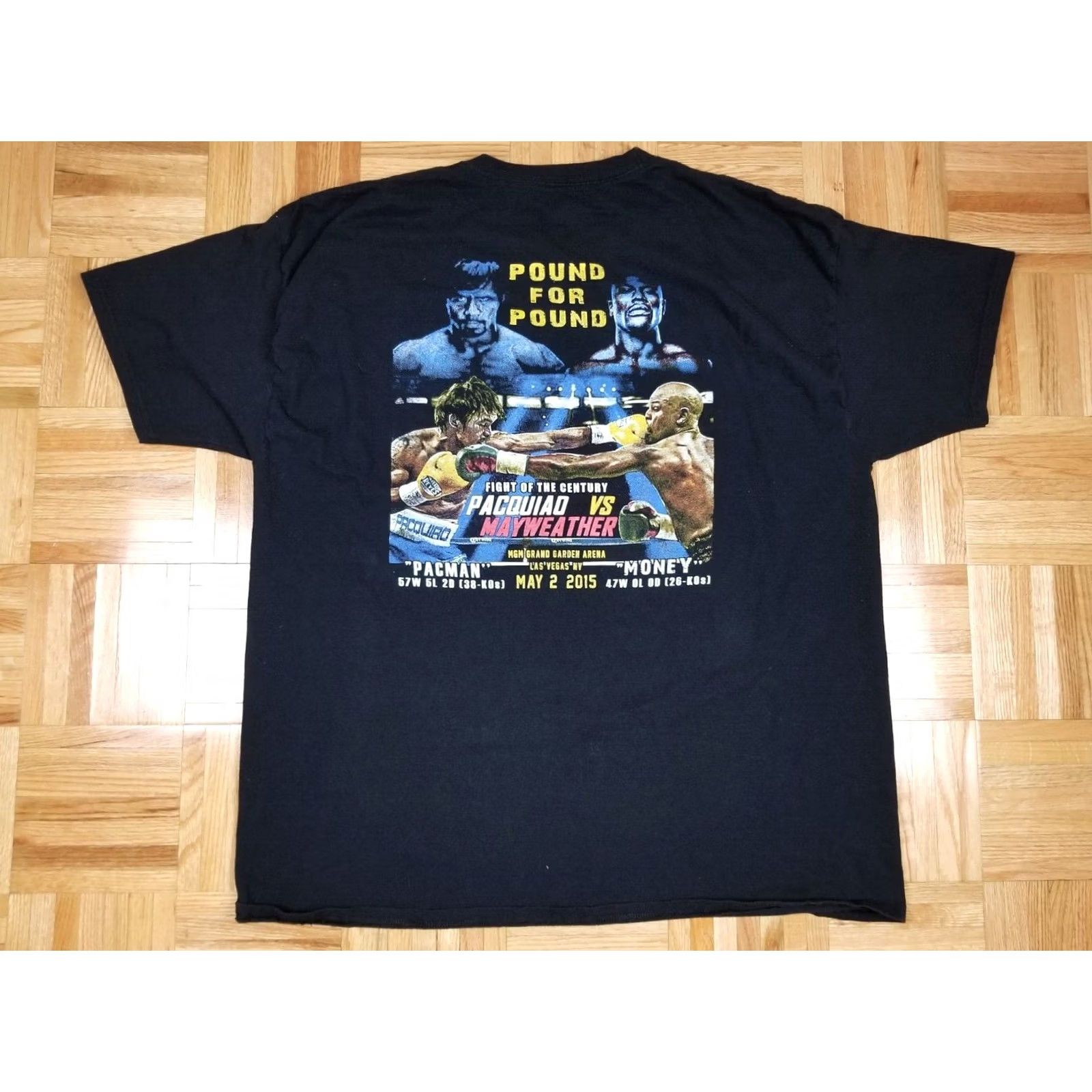 Vintage VINTAGE PAQUIAO VS MAYWEATHER BOXING FIGHT T-SHIRT SZ XXL 2 SIDE PRINT MEN T-Shirt Black 2015 Cotton Short Sleeve Round Neck Classic 2XL Mens Size US XXL / EU 58 / 5 - 6 Thumbnail