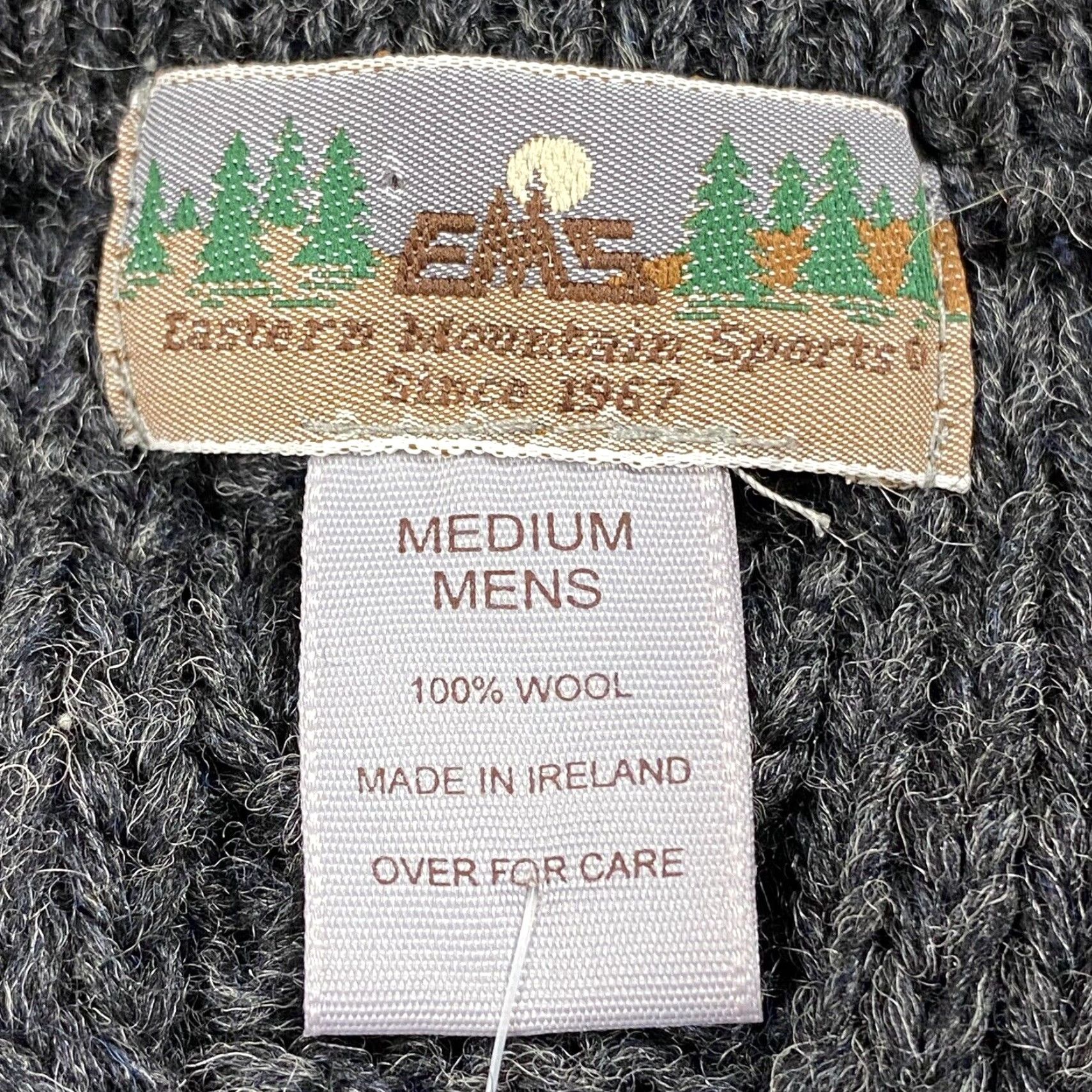 Eastern Mountain Sports VINTAGE EASTERN MOUNTAIN SPORTS FISHERMAN SWEATER 100% WOOL MEDIUM BLACK FAIR ISLE PULLOVER MENS Size US M / EU 48-50 / 2 - 4 Thumbnail