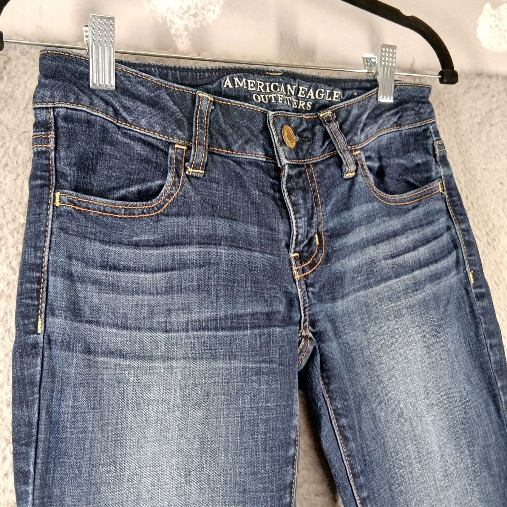 American Eagle Outfitters American Eagle Jegging Super Stretch Skinny Denim Size 0 Short Dark Wash Size 25" / US 0 / IT 36 - 7 Thumbnail