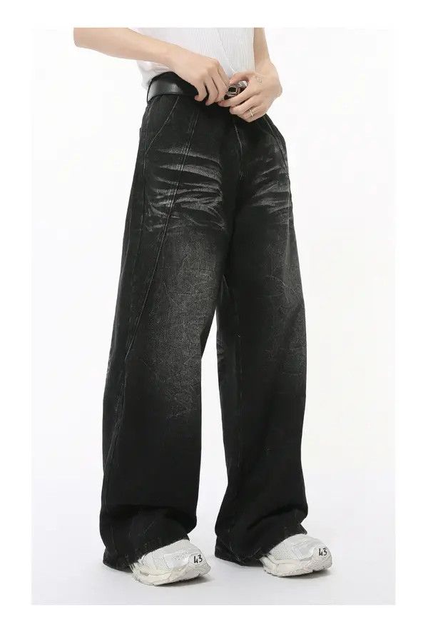 Japanese Brand Aika American street retro trend washed wide-leg jeans Size US 32 / EU 48 - 3 Thumbnail