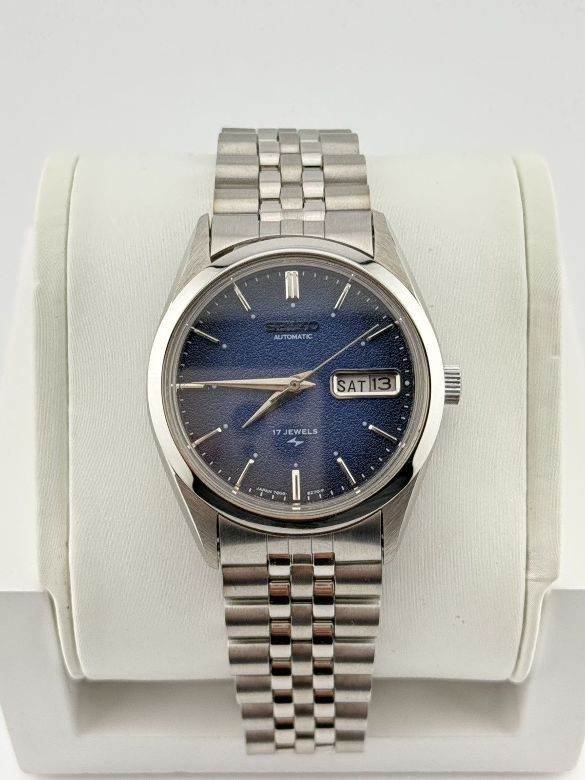 Seiko Seiko Navy Blue Textured Dial 36mm Automatic Vintage Watch Size 36 - 3 Thumbnail