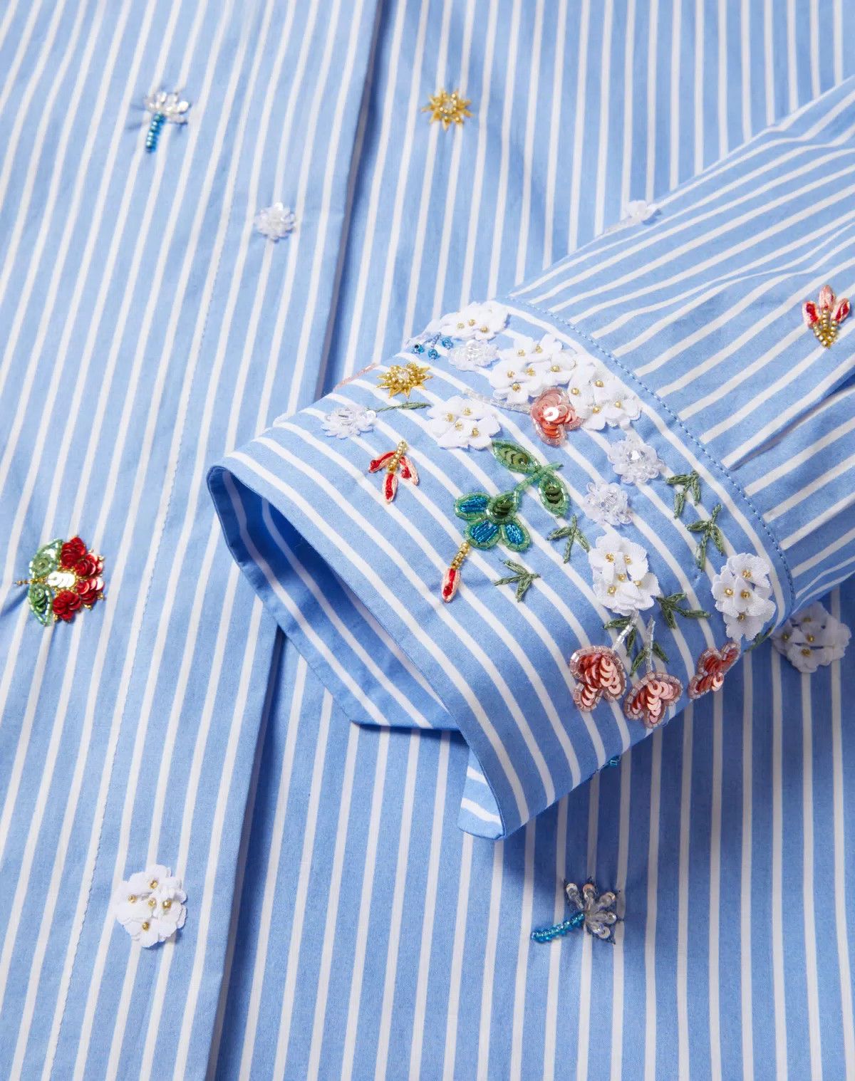 Valentino o1s1wg110625 Popeline Classic Stripe Shirt in Multicolor Size L / US 10 / IT 46 - 7 Thumbnail