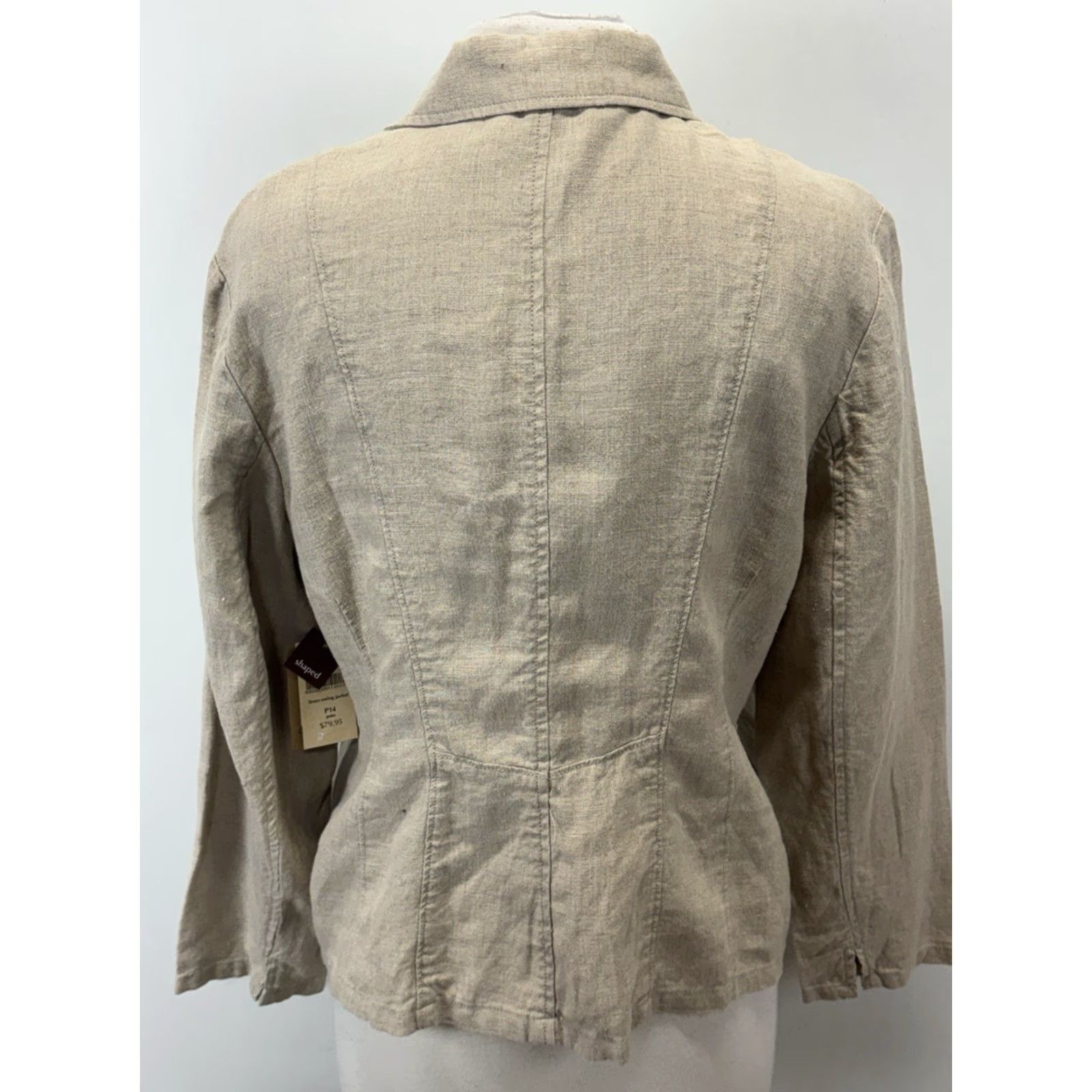 Coldwater Creek Coldwater Creek Linen Swing Blazer 14P Petite Tan Women’s Long Sleeve Button Closure Coastal New With Tags Womens Size XL / US 12-14 / IT 48-50 - 3 Thumbnail