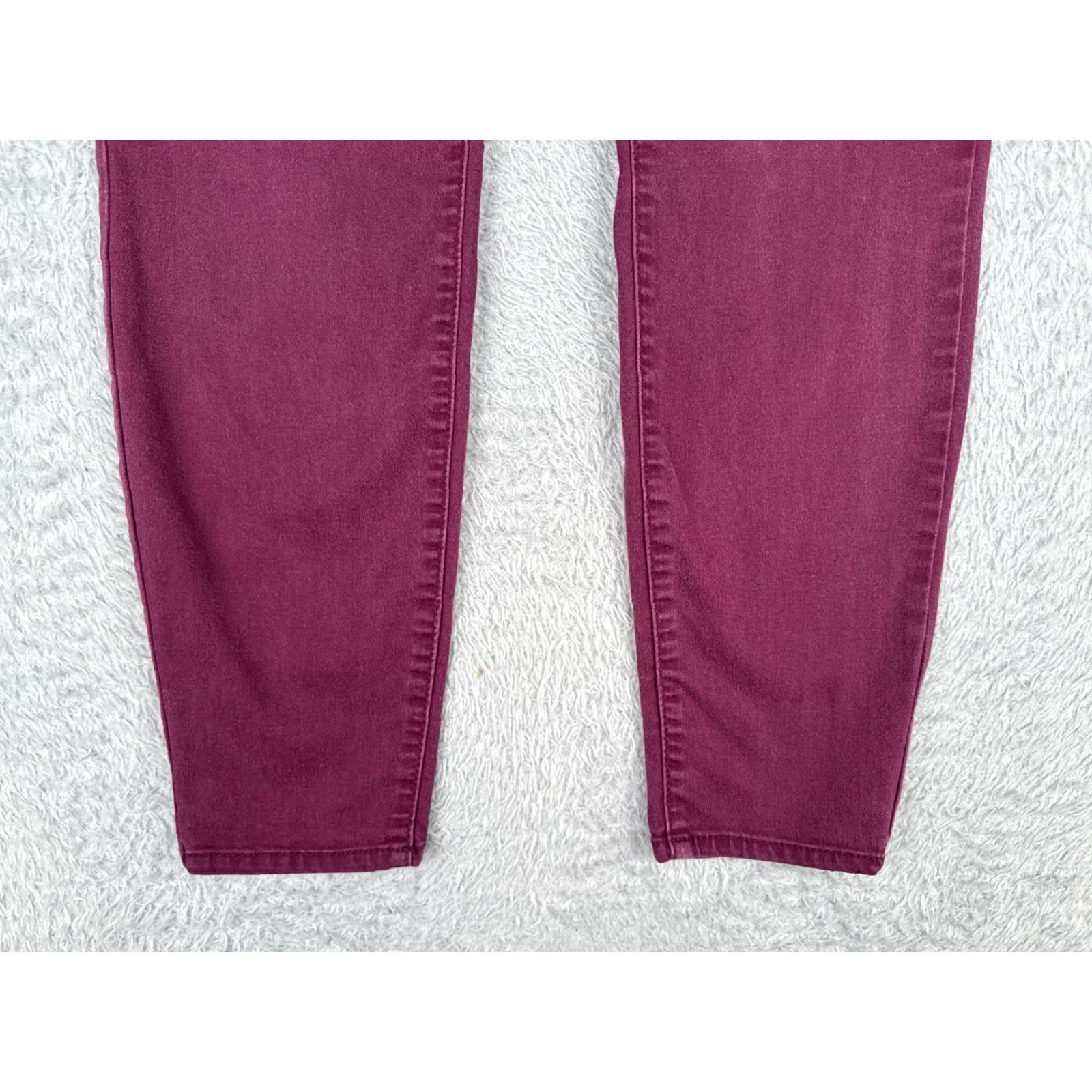 Denime Refuge Jeans Womens 14 Burgundy Skinny Denim Pants Mid Rise 34x27 Size 36" / US 14 / IT 50 - 2 Thumbnail