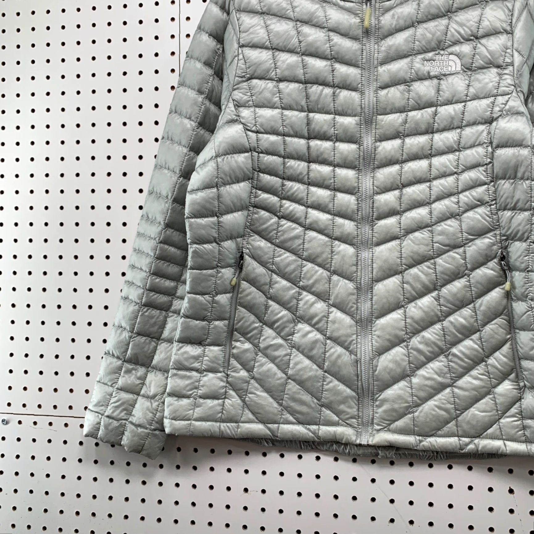 The North Face The North Face Thermaball Packable Jacket Womens Large Gray Hooded Hiking Size L / US 10 / IT 46 - 5 Thumbnail