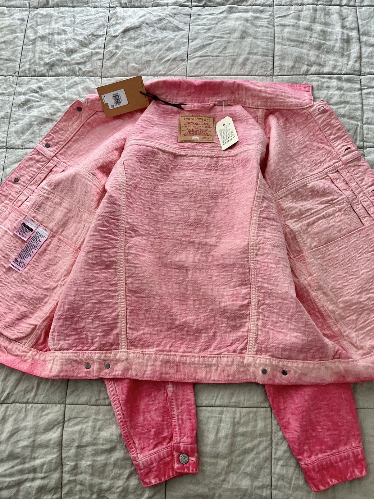 Levi's × Stussy Stussy x Levi’s Jacquard Type 2 Trucker Jacket Pink Medium Size US M / EU 48-50 / 2 - 5 Thumbnail